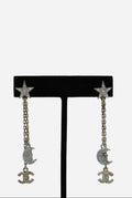Pre-Owned Chanel 2017 Star CC Drop Earrings