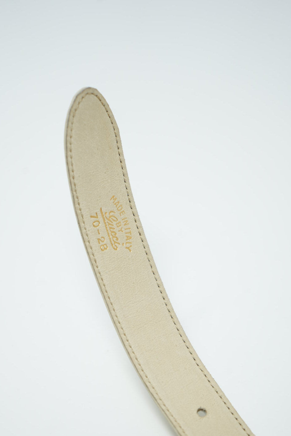 Gucci White Leather Belt