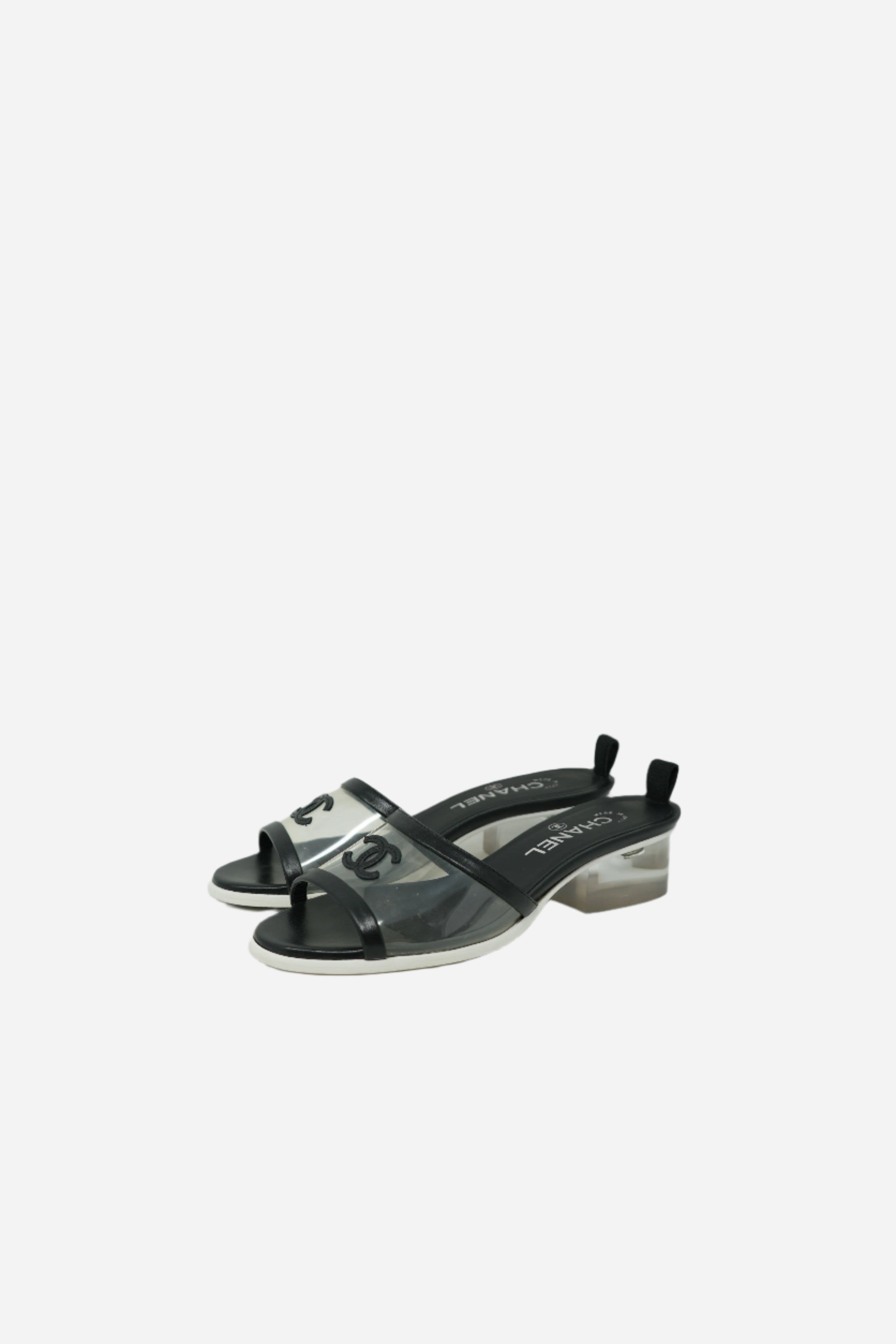 Pre-owned Chanel PVC/Leather Sandals Size 37