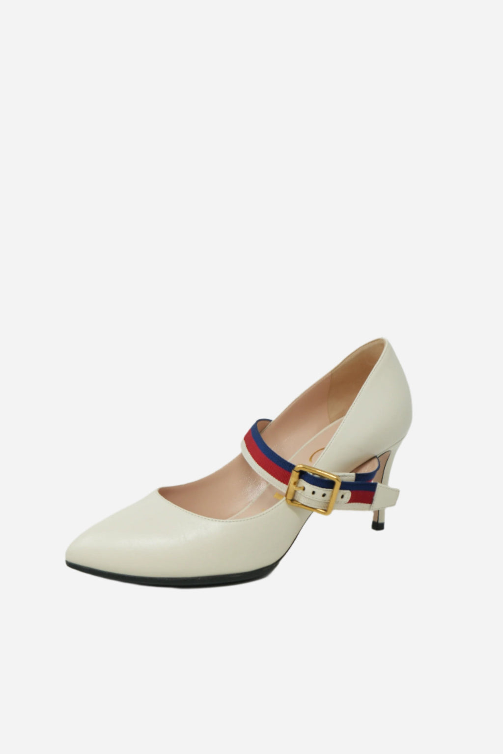 Gucci White Leather Sylvie Pumps Size 37
