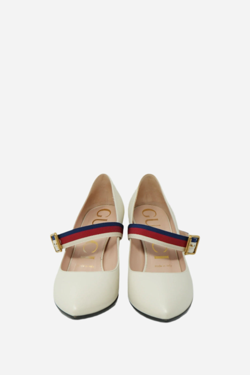 Gucci White Leather Sylvie Pumps Size 37