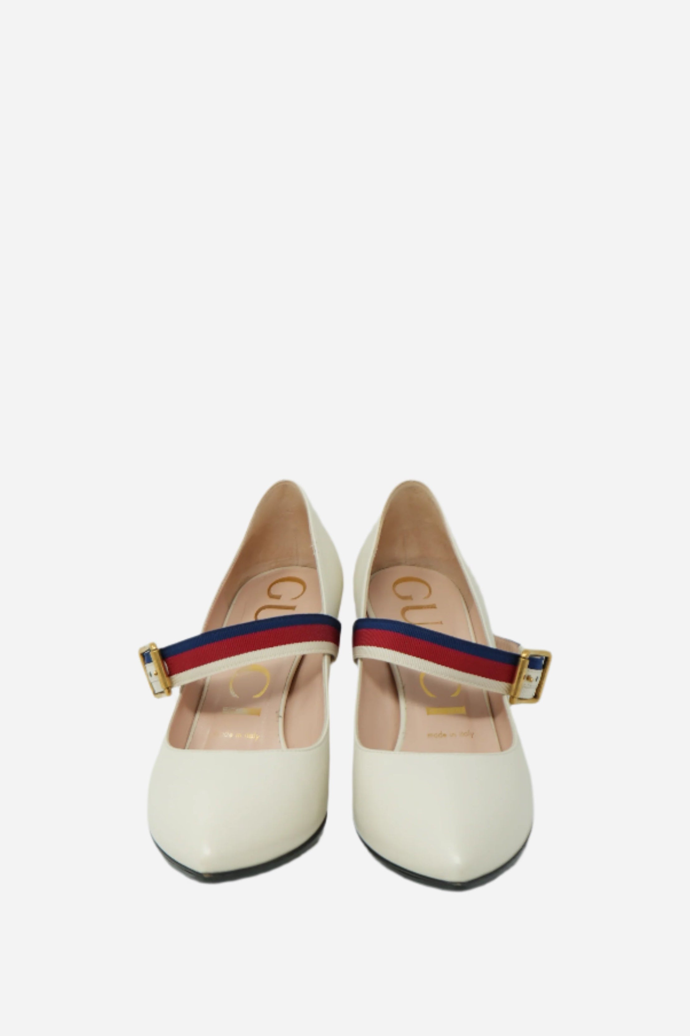 Gucci White Leather Sylvie Pumps Size 37