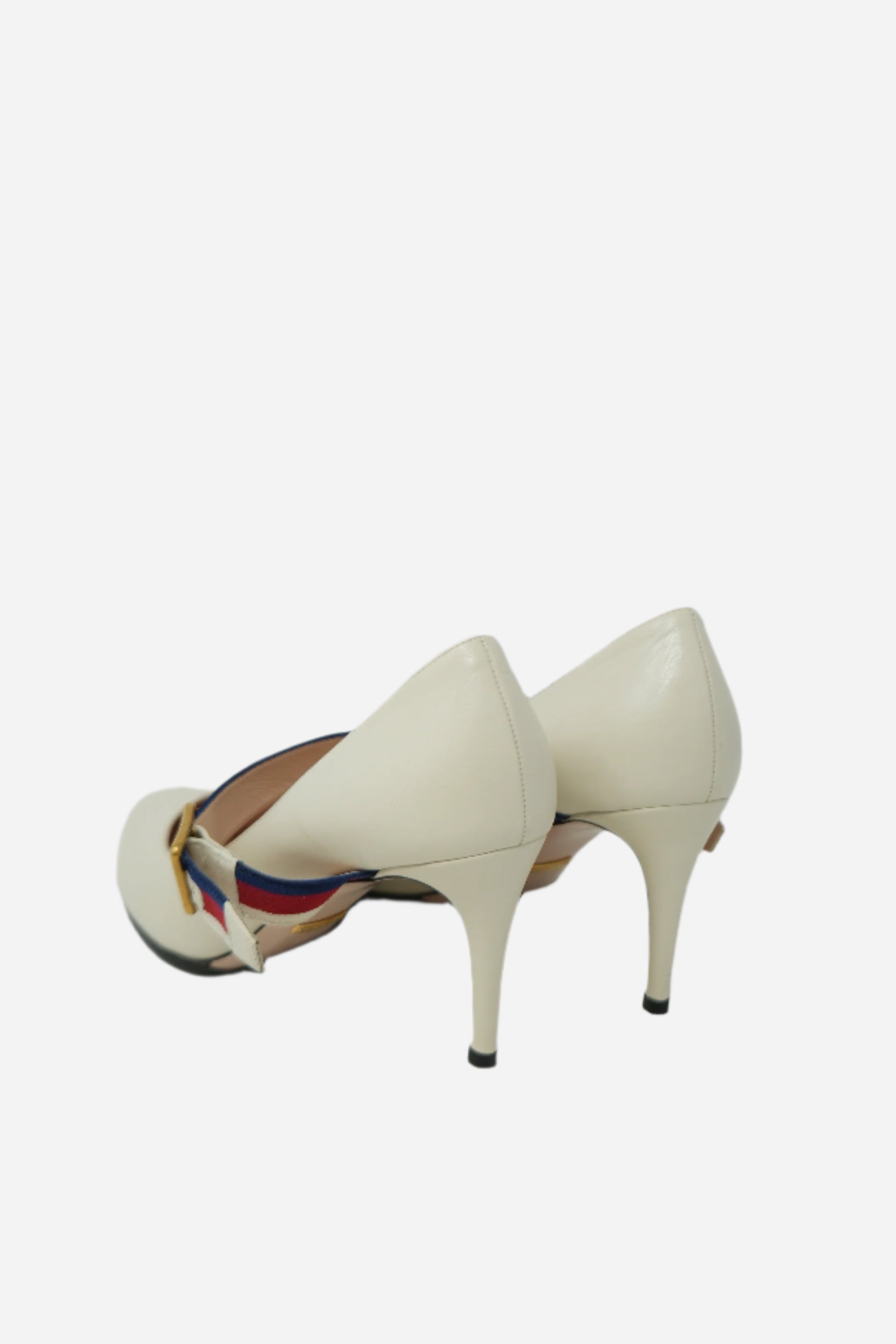 Gucci White Leather Sylvie Pumps Size 37