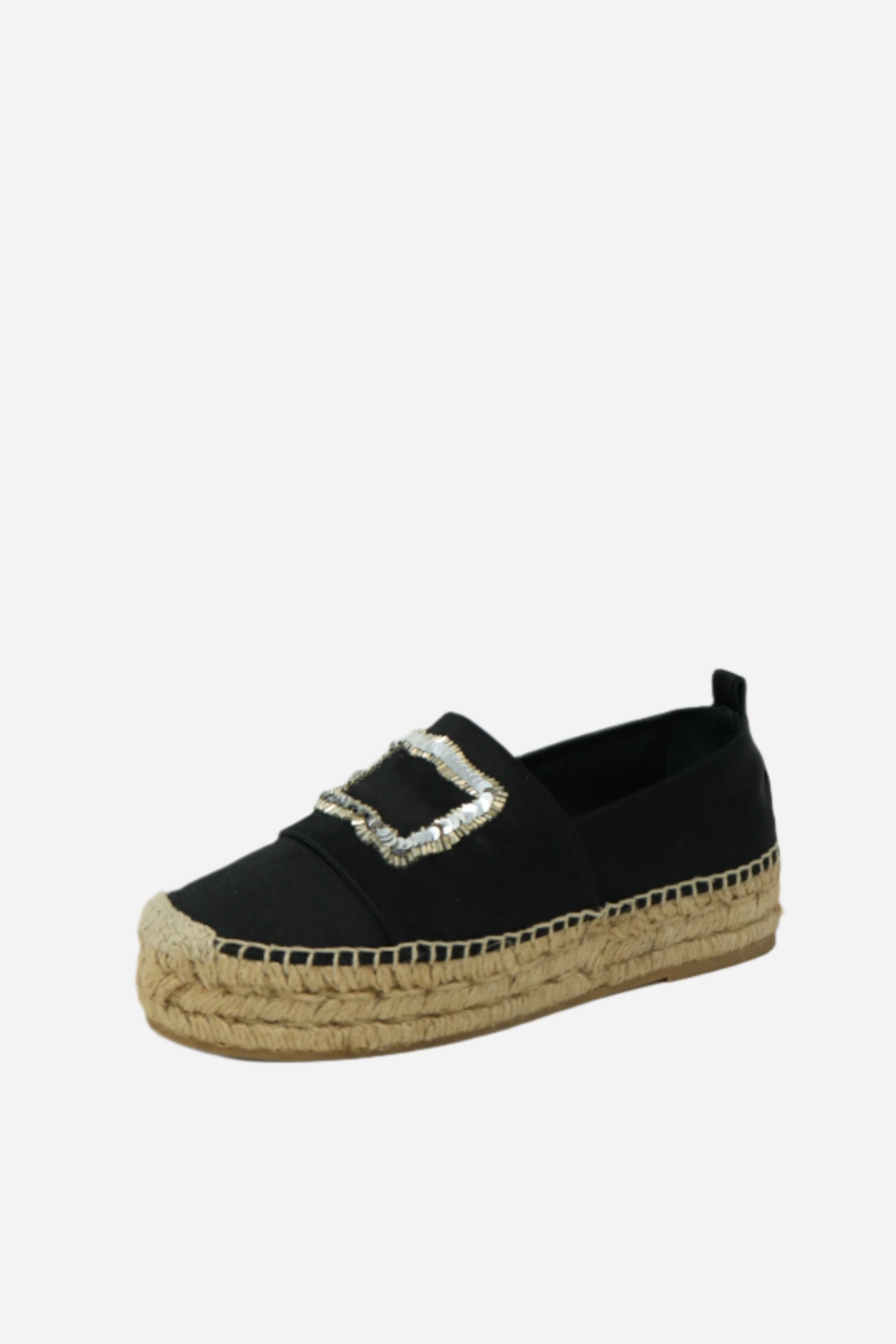 Roger Vivier Sequin Buckle Espadrilles Size 36.5