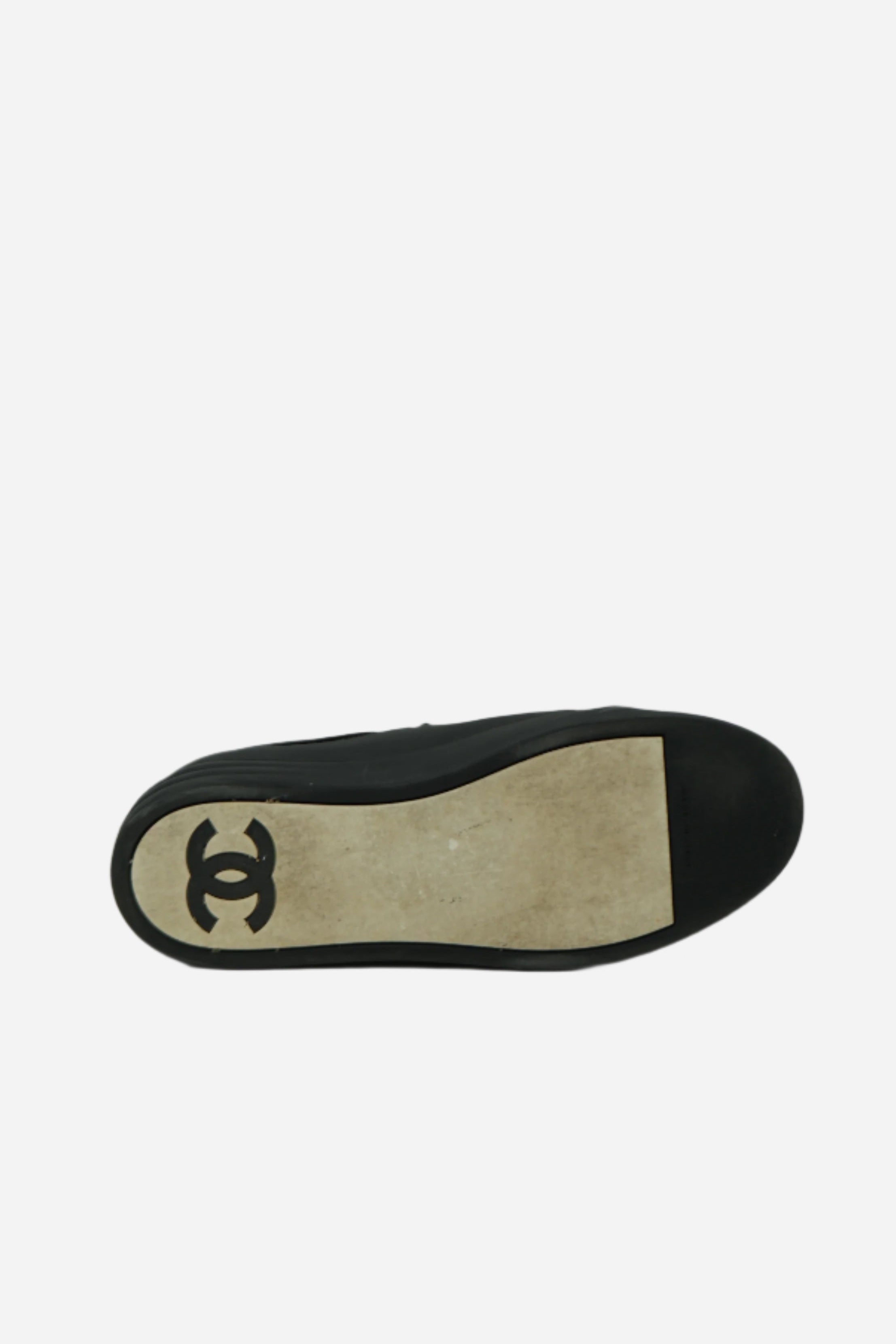 Pre-Owned Chanel Black Leather Sneakers Size 36