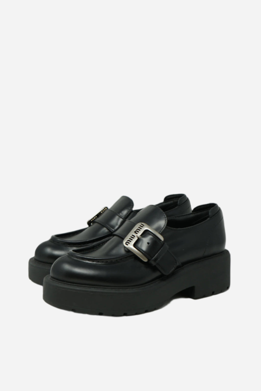 Miu Miu Calfskin Platform Loafers Size 38.5