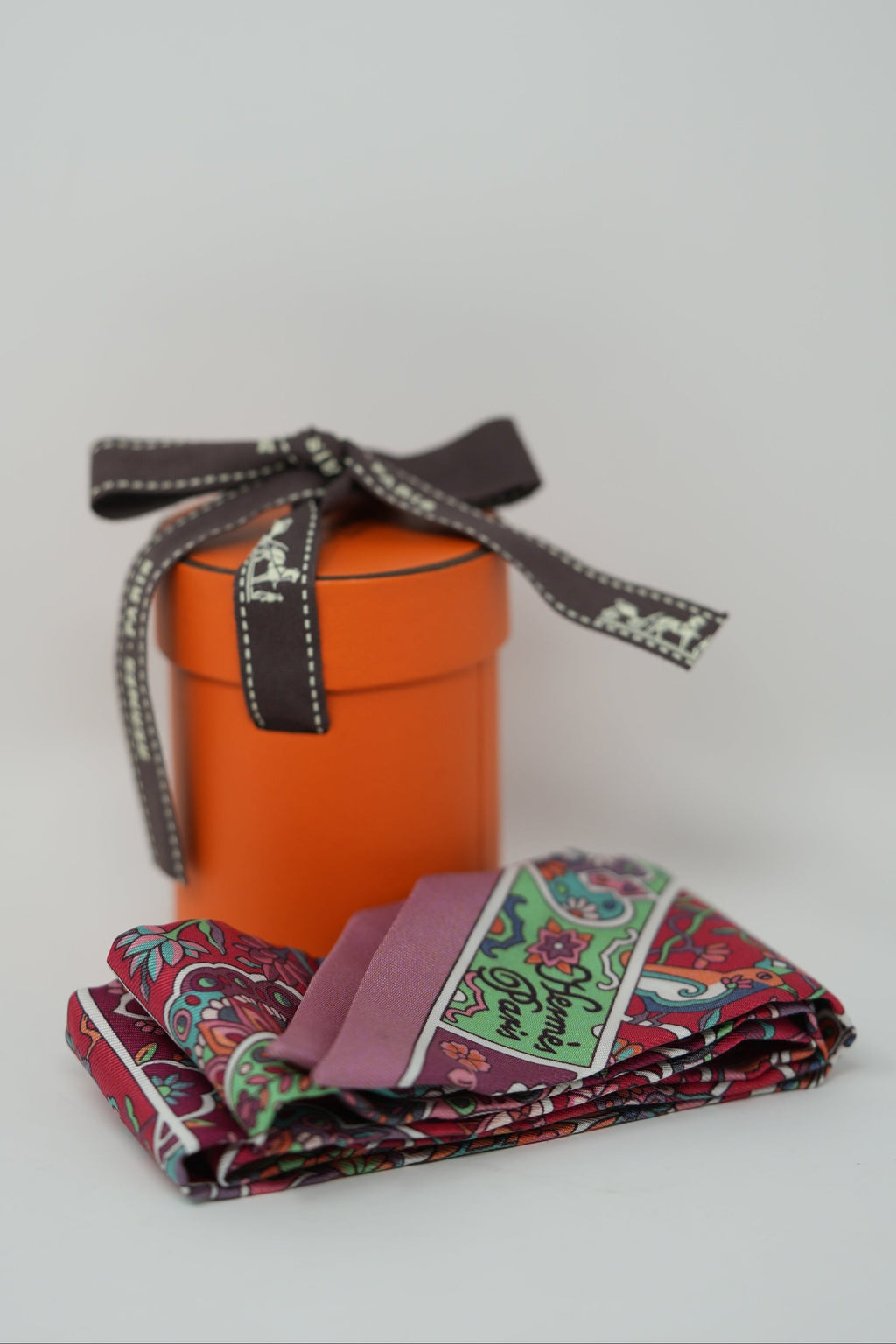 Hermes Twilly Scarf Red Bird&Floral Print