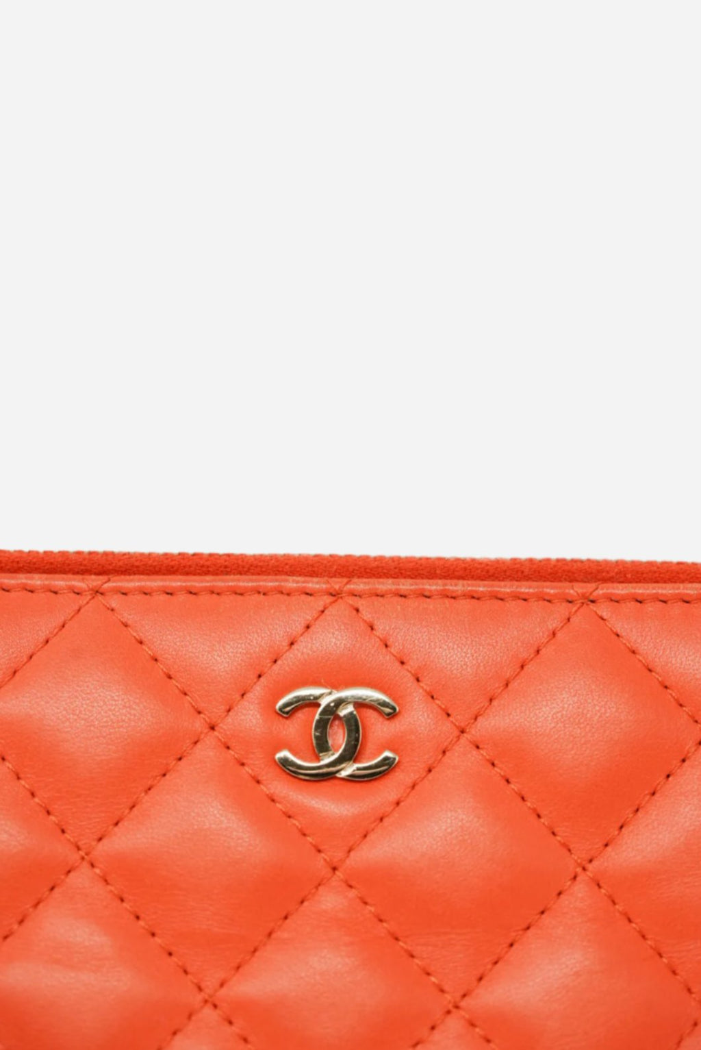 Pre-Owned Chanel 2016-2017 Lambskin Double Zip Wallet On Chain