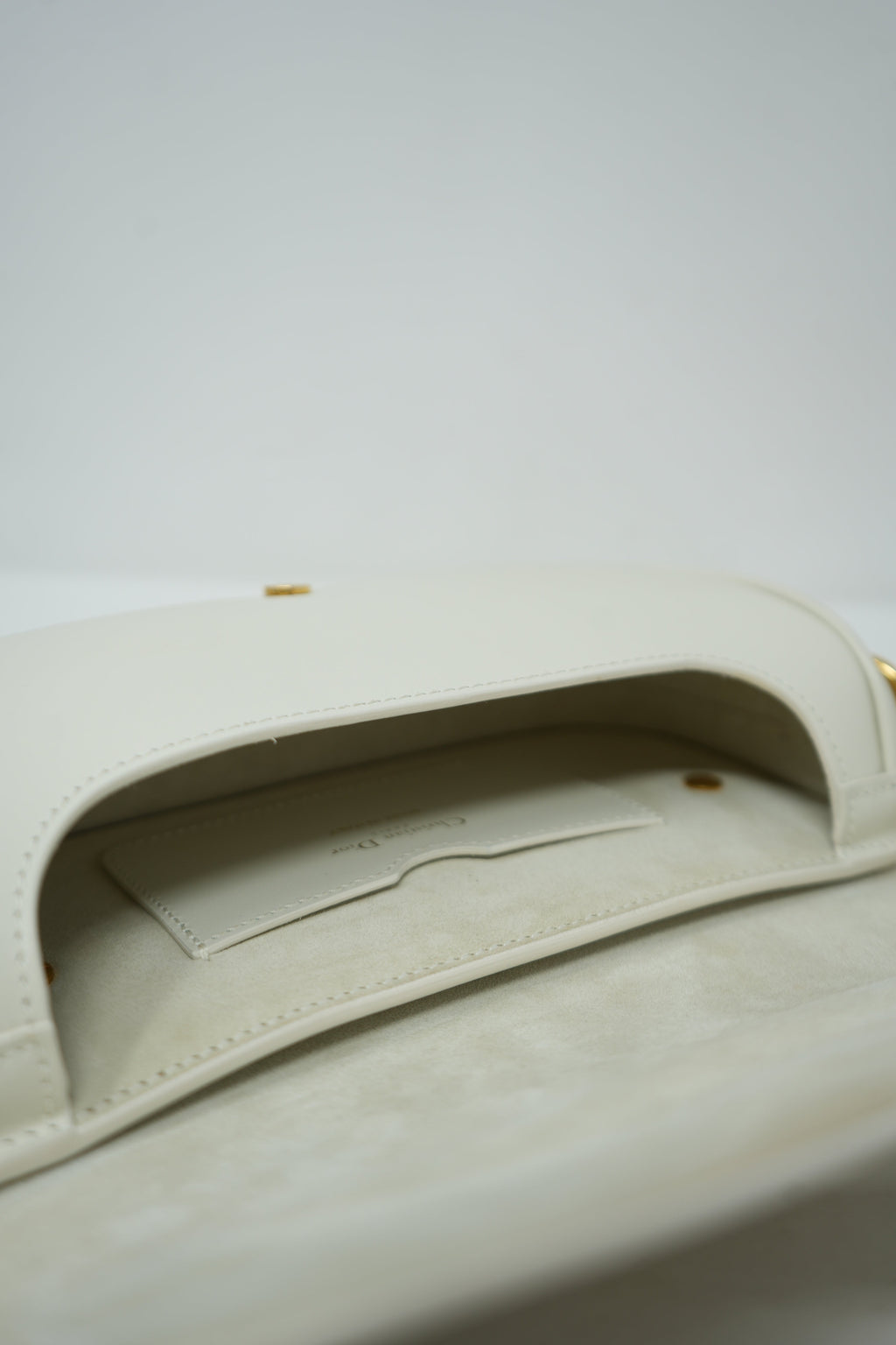 Dior White Calfskin East West Bobby Bag
