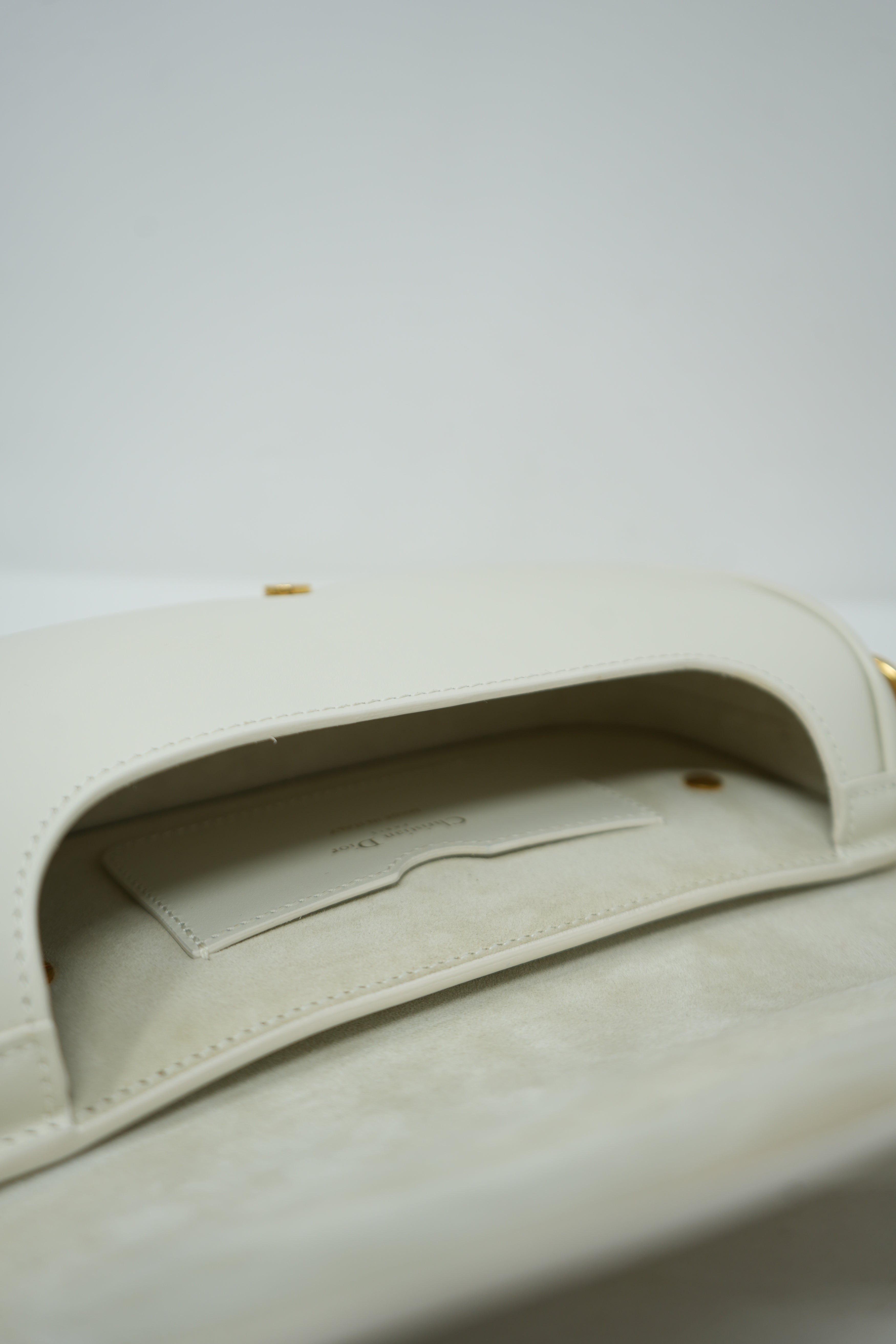 Dior White Calfskin East West Bobby Bag