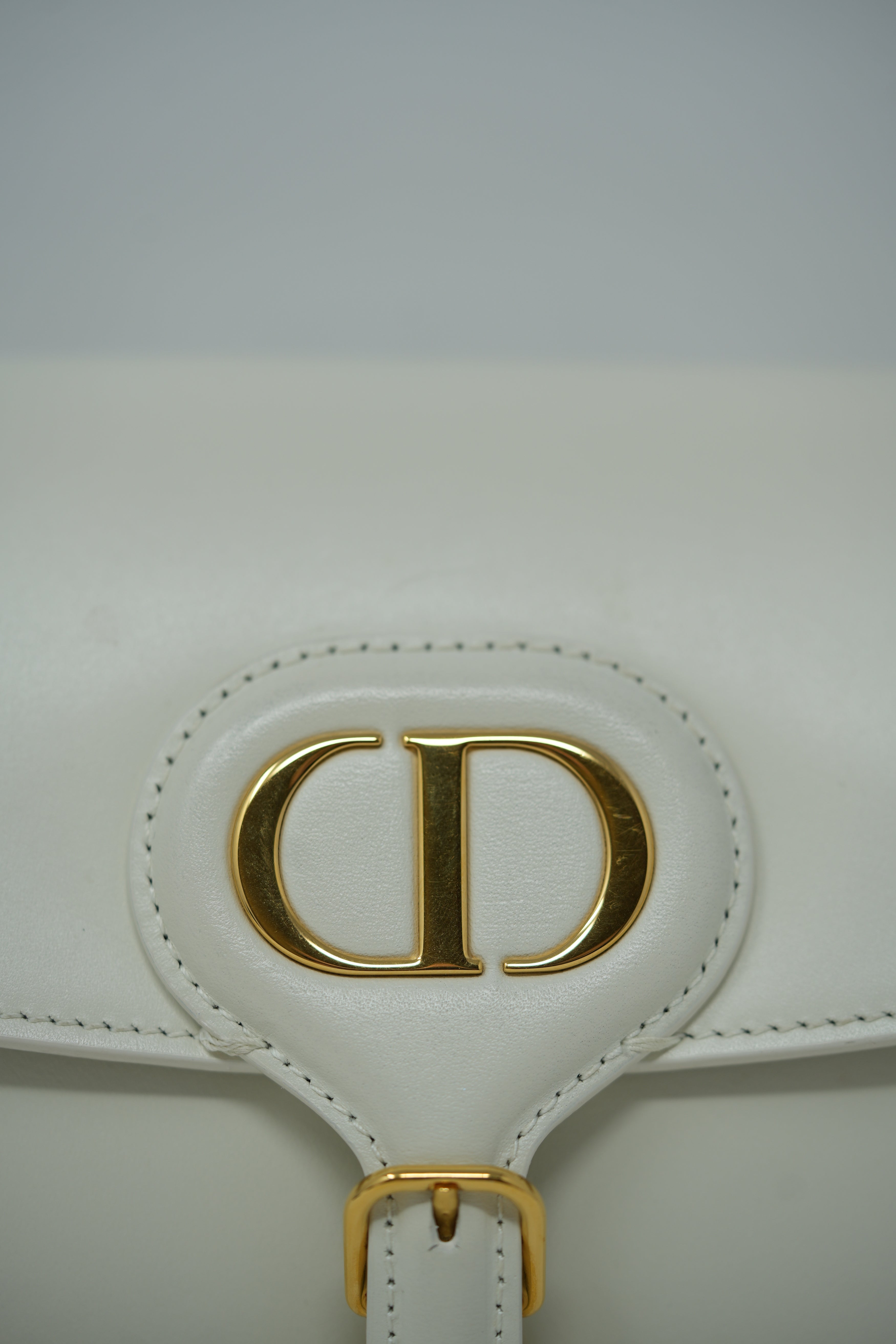 Dior White Calfskin East West Bobby Bag