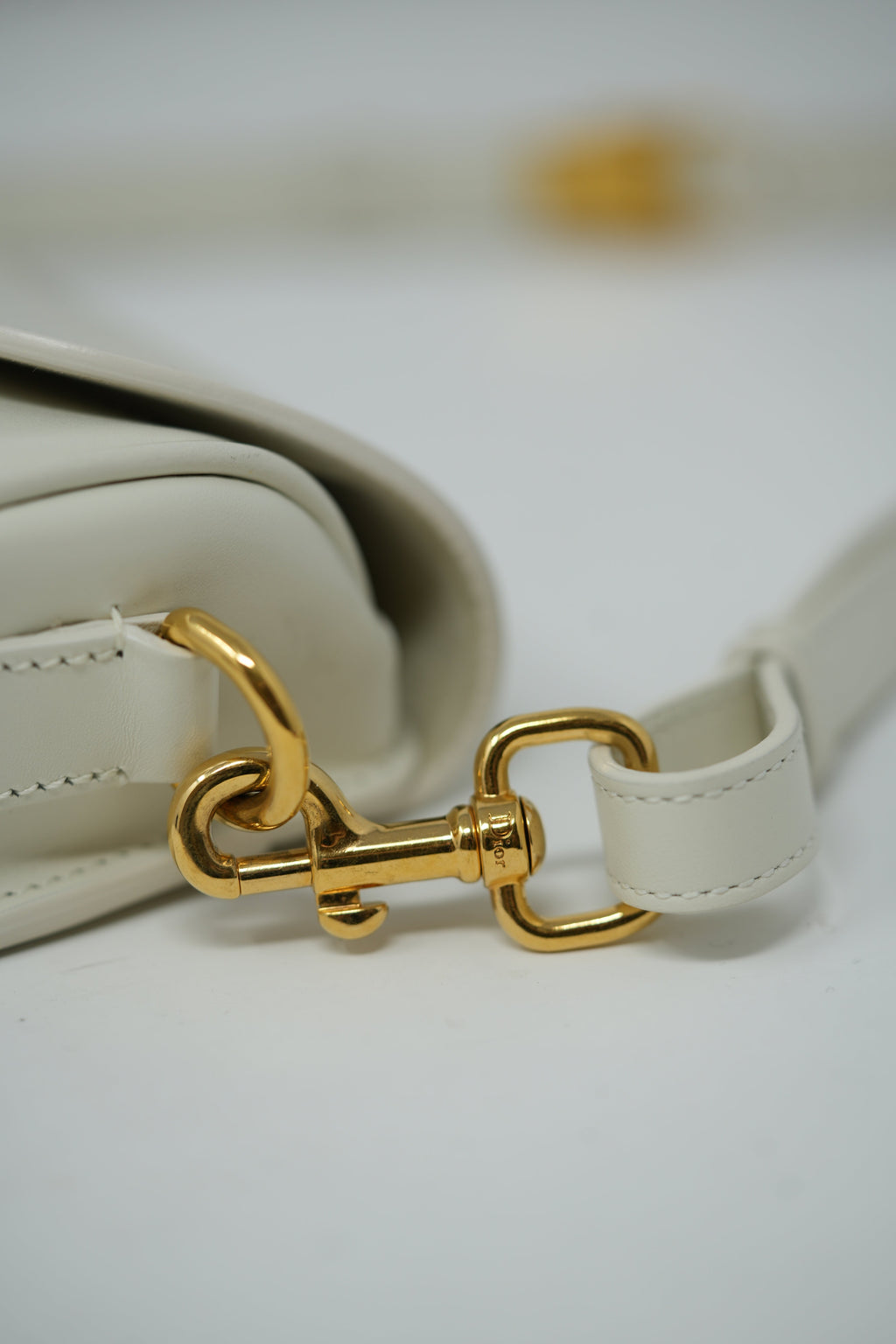 Dior White Calfskin East West Bobby Bag