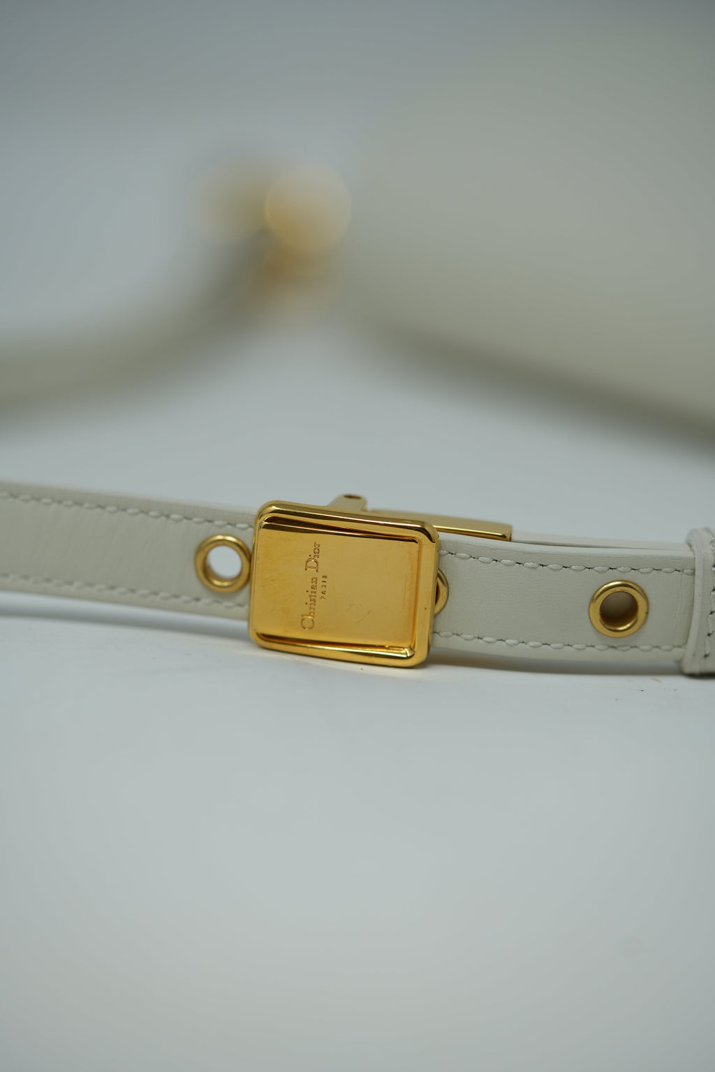 Dior White Calfskin East West Bobby Bag