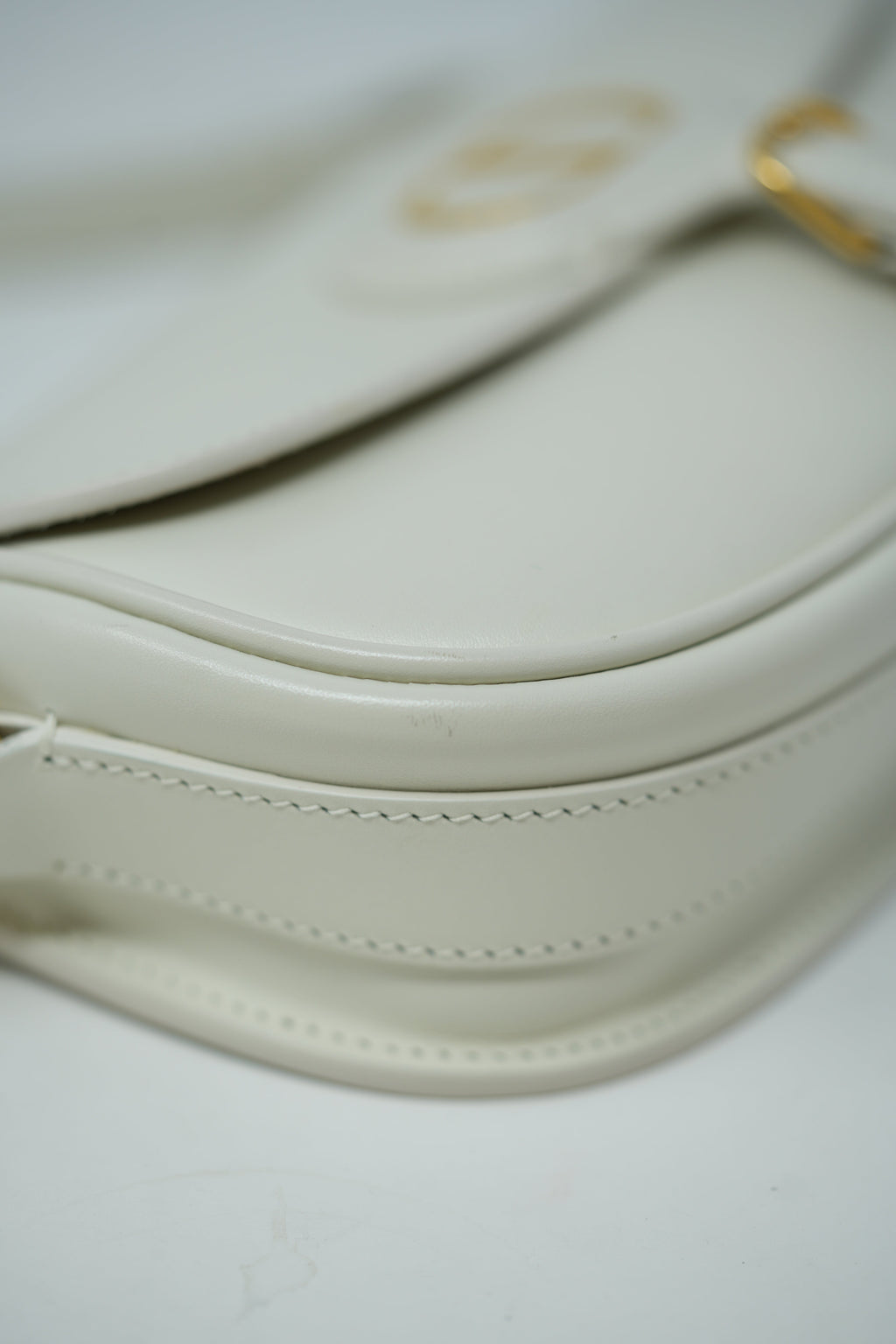 Dior White Calfskin East West Bobby Bag