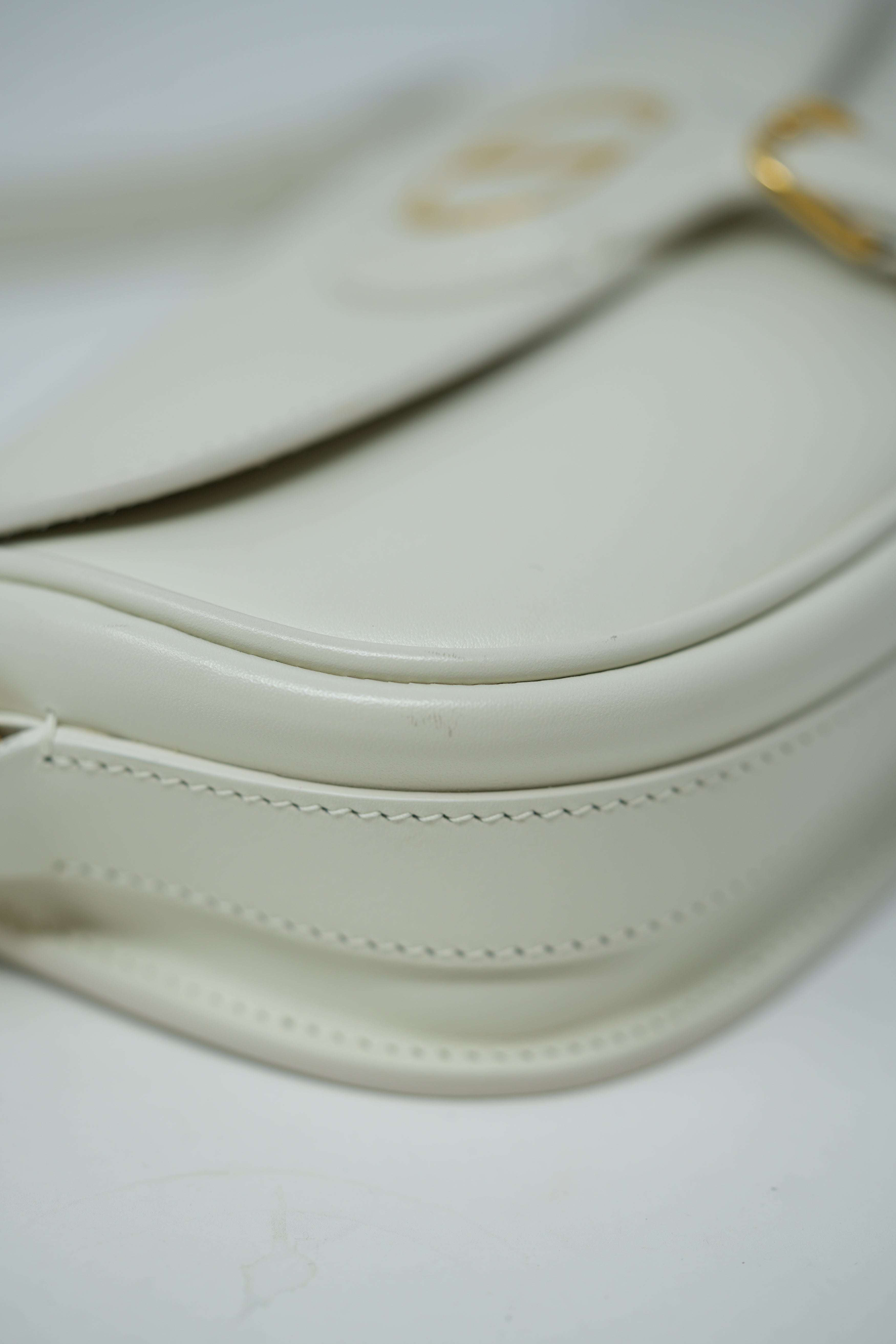 Dior White Calfskin East West Bobby Bag