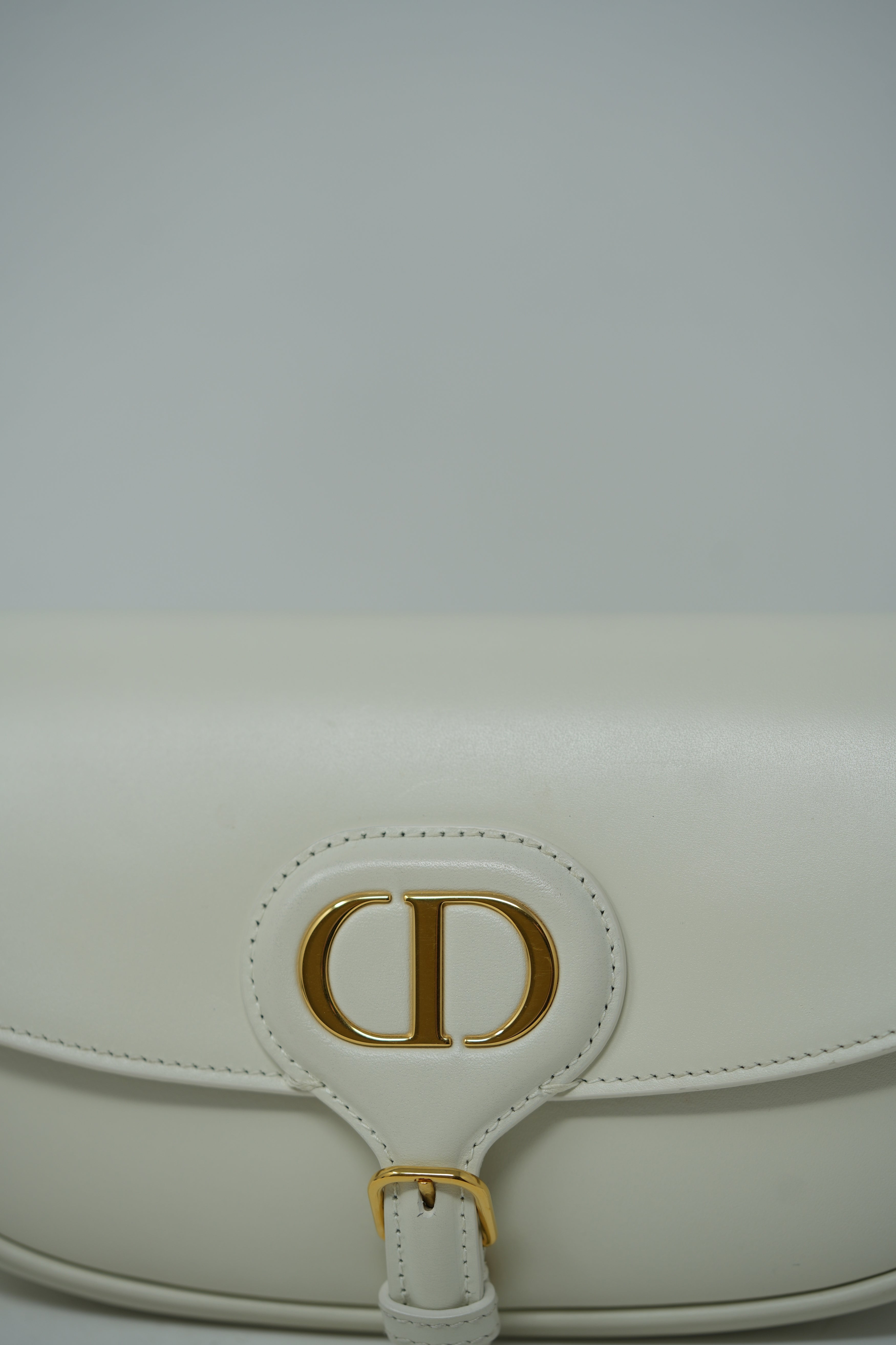 Dior White Calfskin East West Bobby Bag