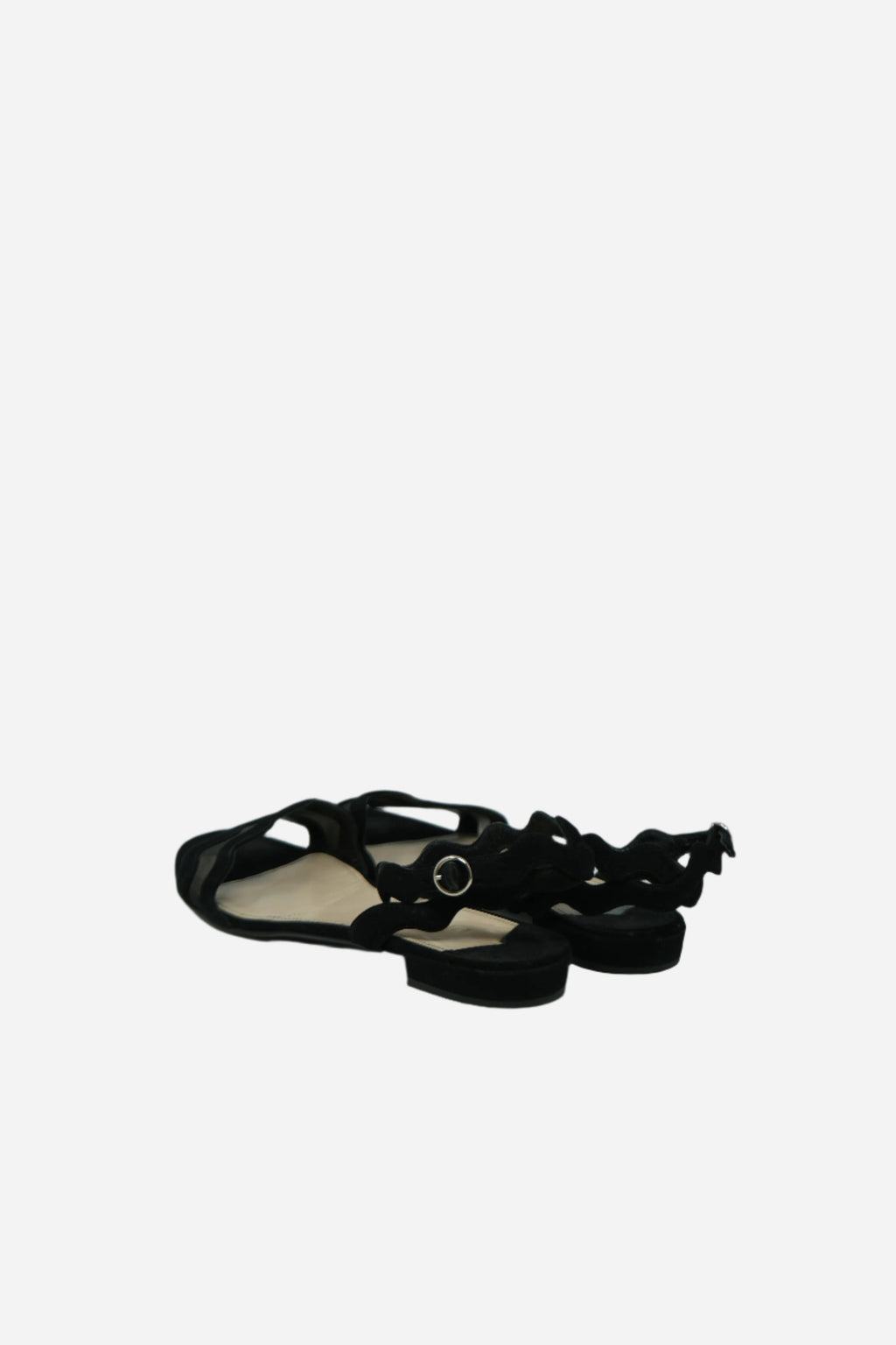Prada Black Suede And Mesh Sandals Size 40