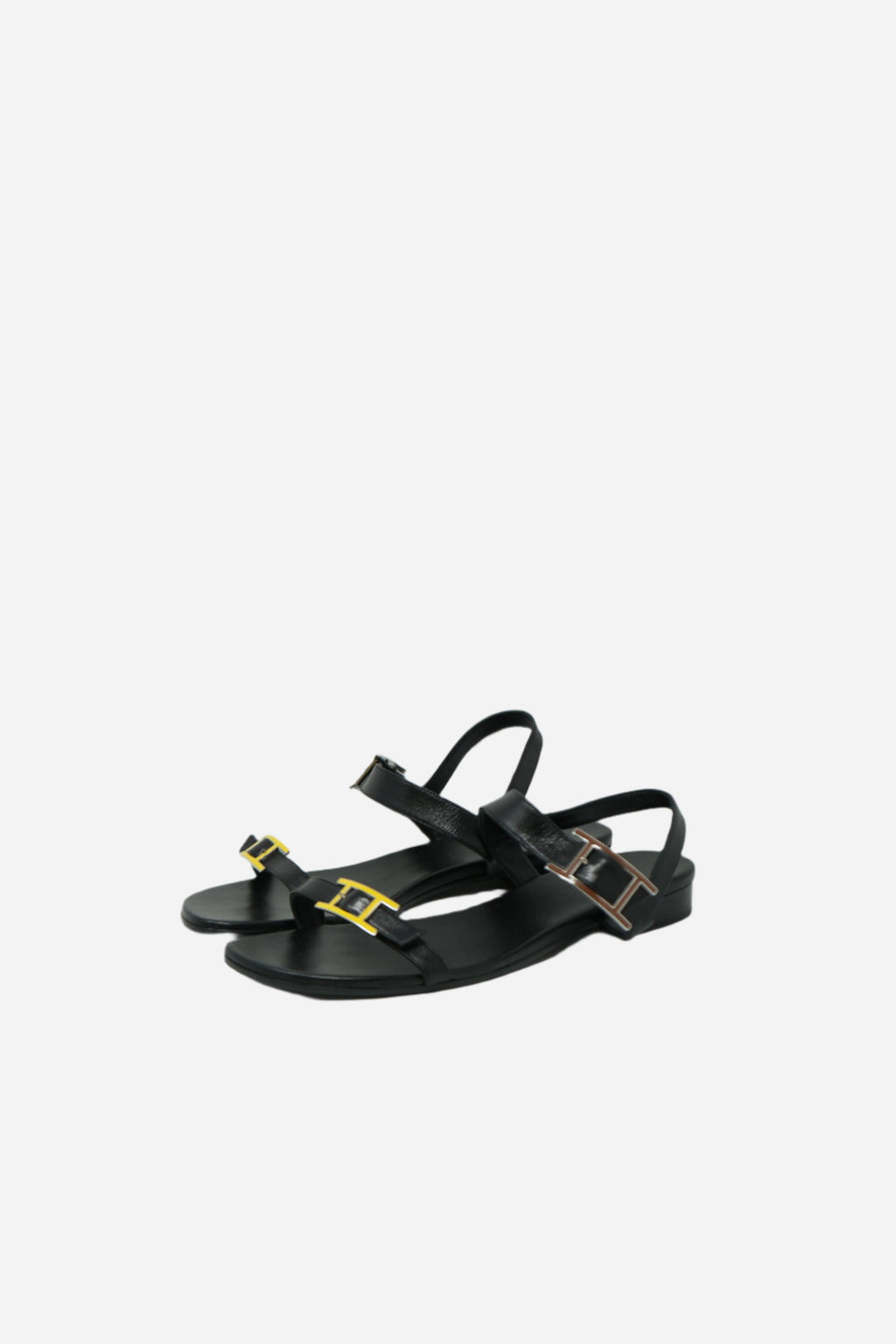 Hermes Egerie Yellow H Buckle Sandals Size 40