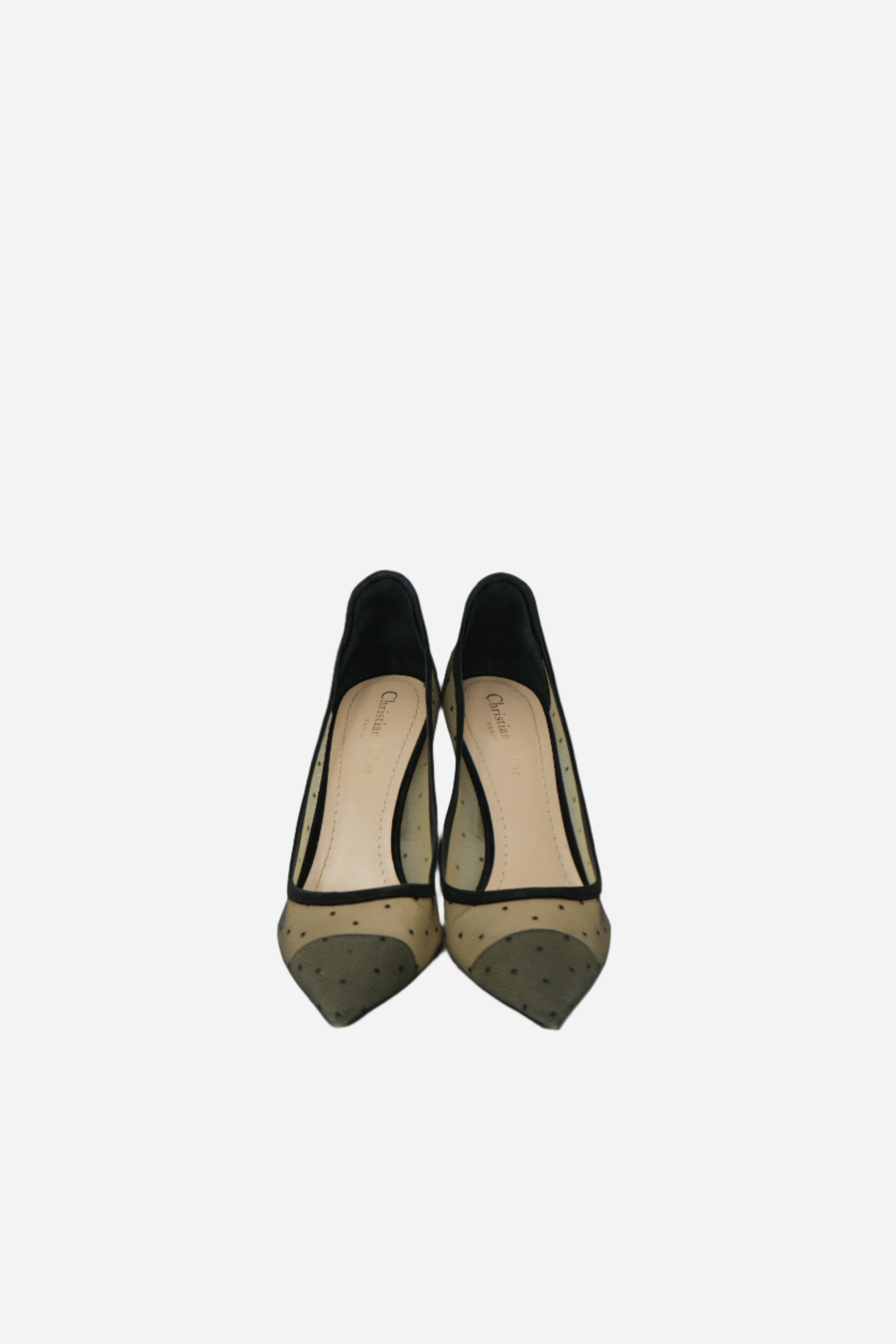 Dior Mesh Polka Pointed Pumps Size 39.5