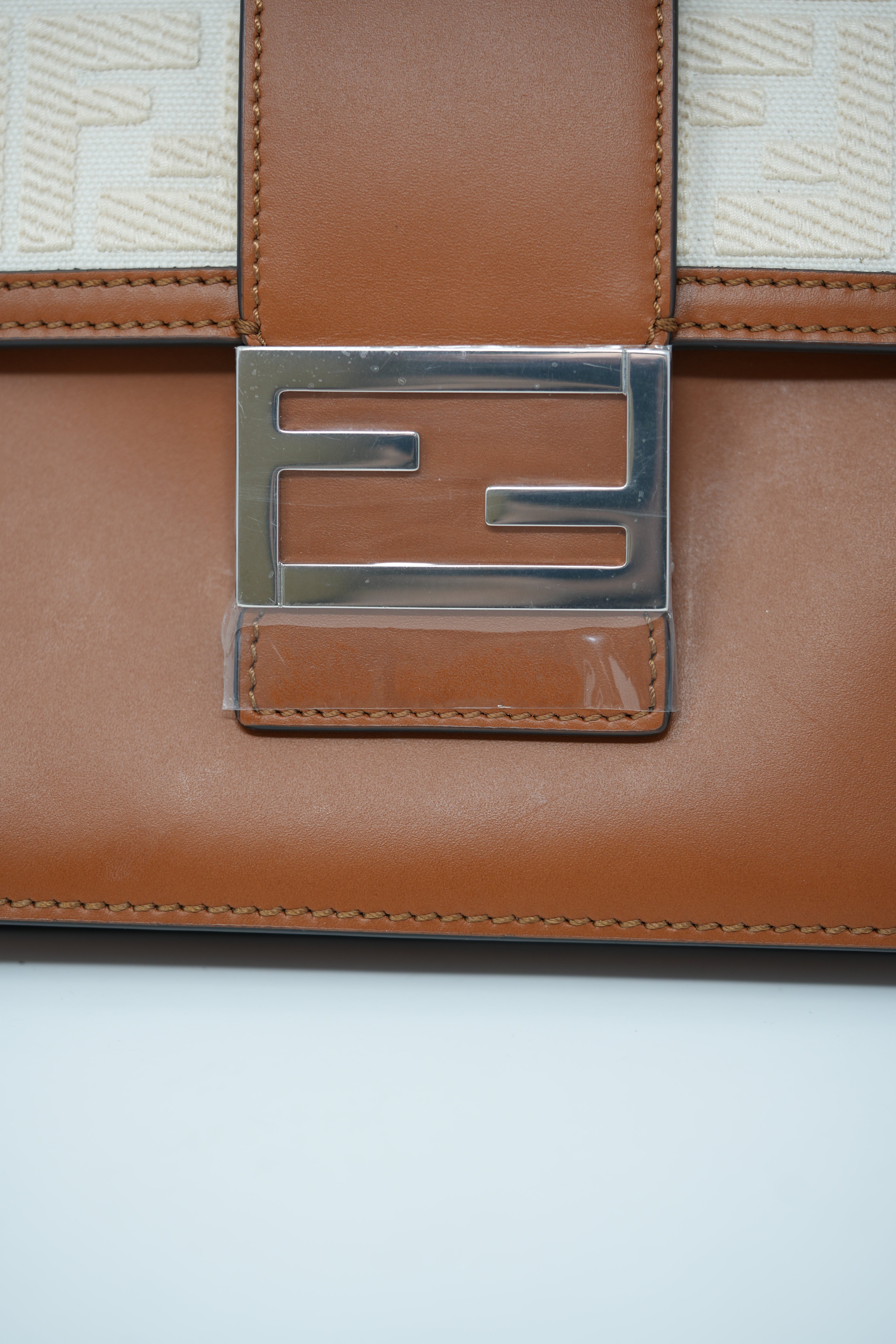 Fendi Canvas/Leather Flat Bauguette