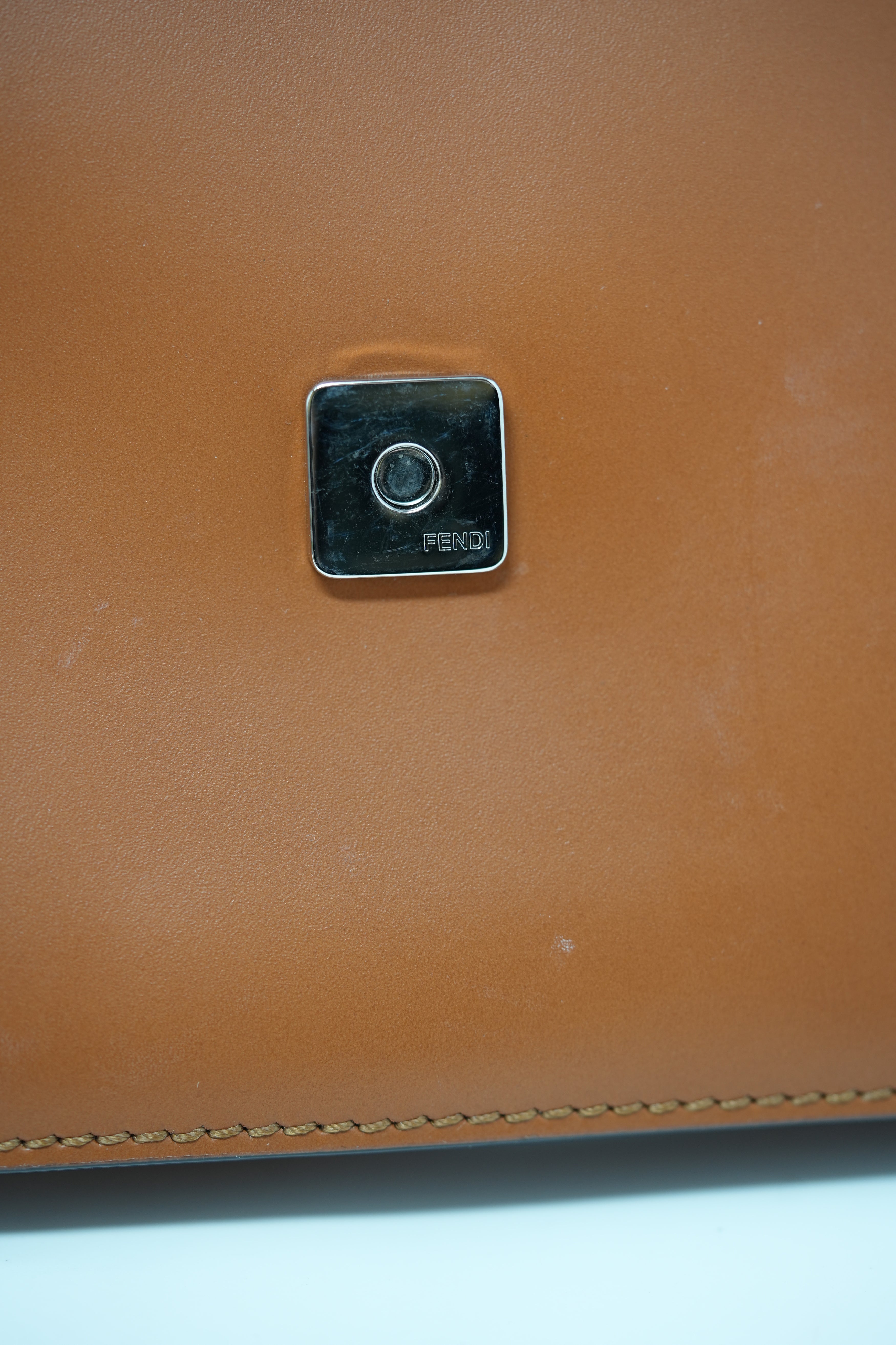 Fendi Canvas/Leather Flat Bauguette