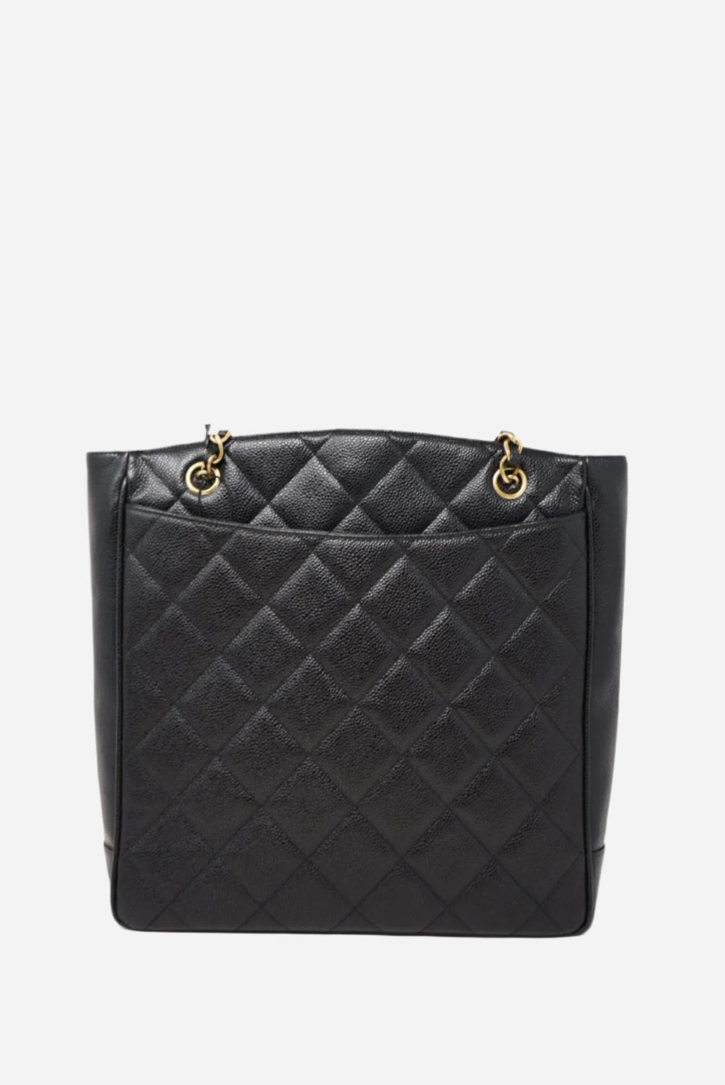 Pre-Owned Chanel 1994-1996 Black Quilted Caviar Tote Bag
