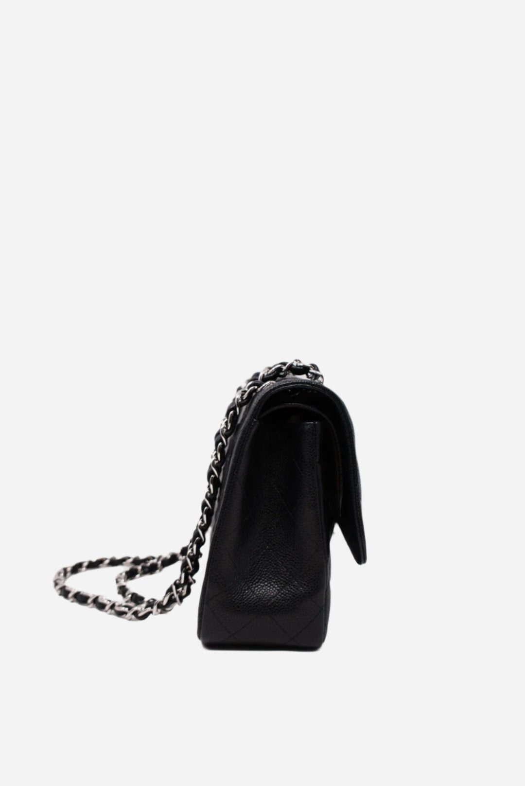 Pre-Owned Chanel Black 2016 Caviar Large Classic Double Flap Bag