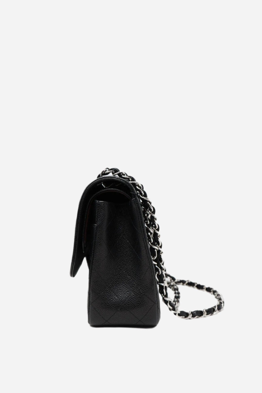 Pre-Owned Chanel Black 2016 Caviar Large Classic Double Flap Bag