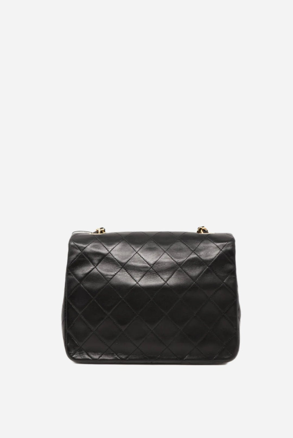 Pre-Owned CHANEL 1991-1994 Black Lambskin Mini Square refurbished