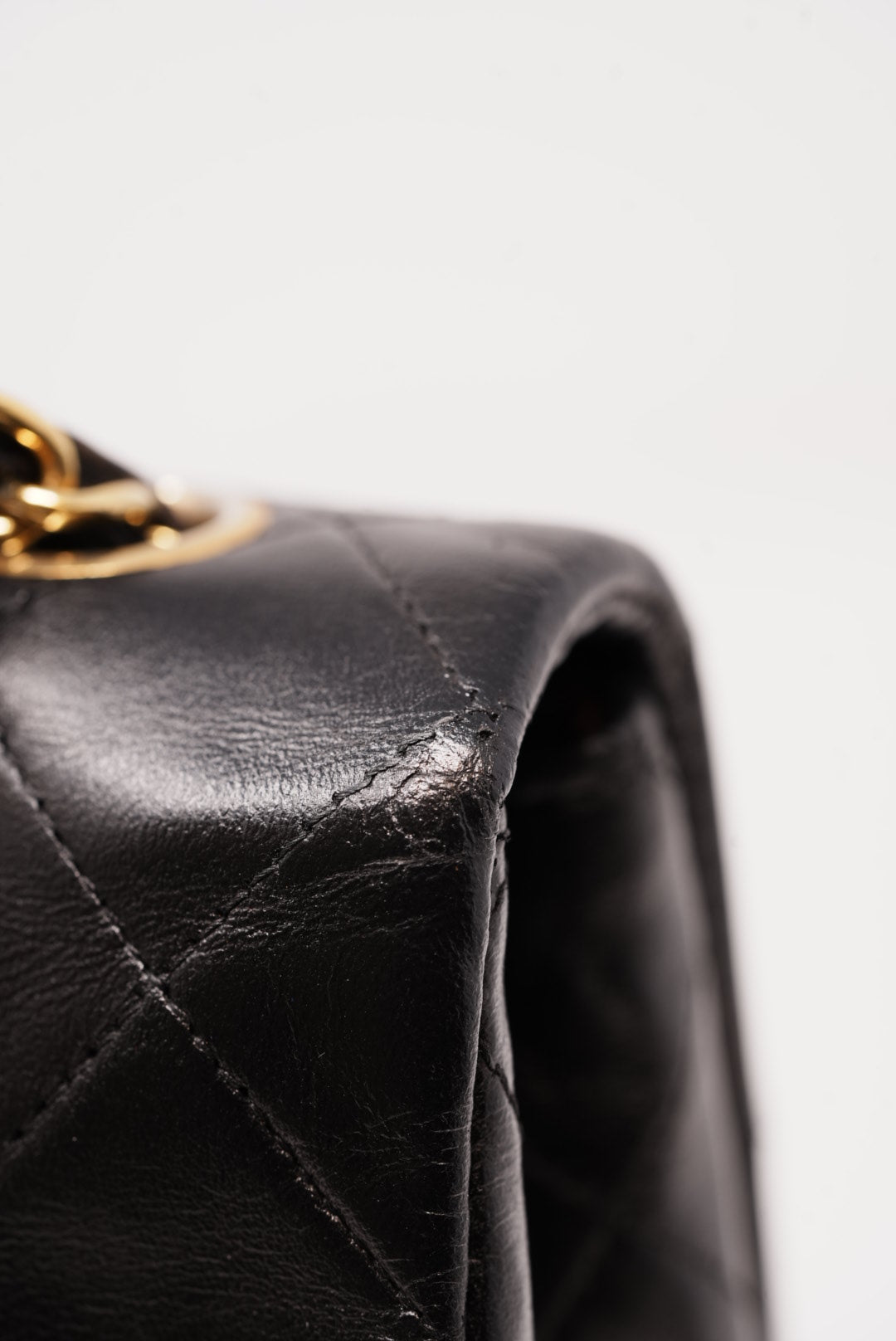 Pre-Owned CHANEL 1991-1994 Black Lambskin Mini Square refurbished