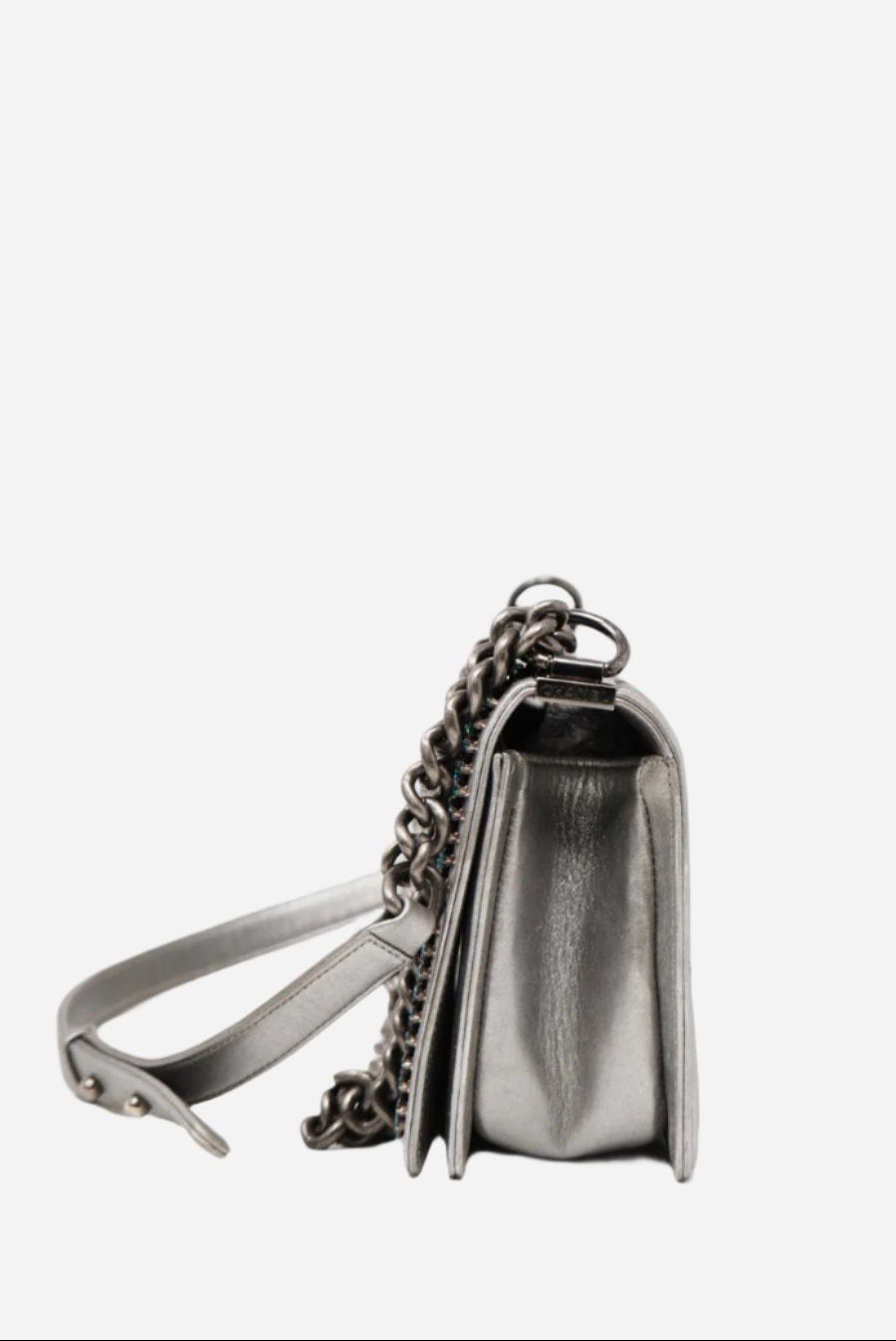 Pre-Owned Chanel Metallic Lambskin Medium Boy Flap 2014-2015