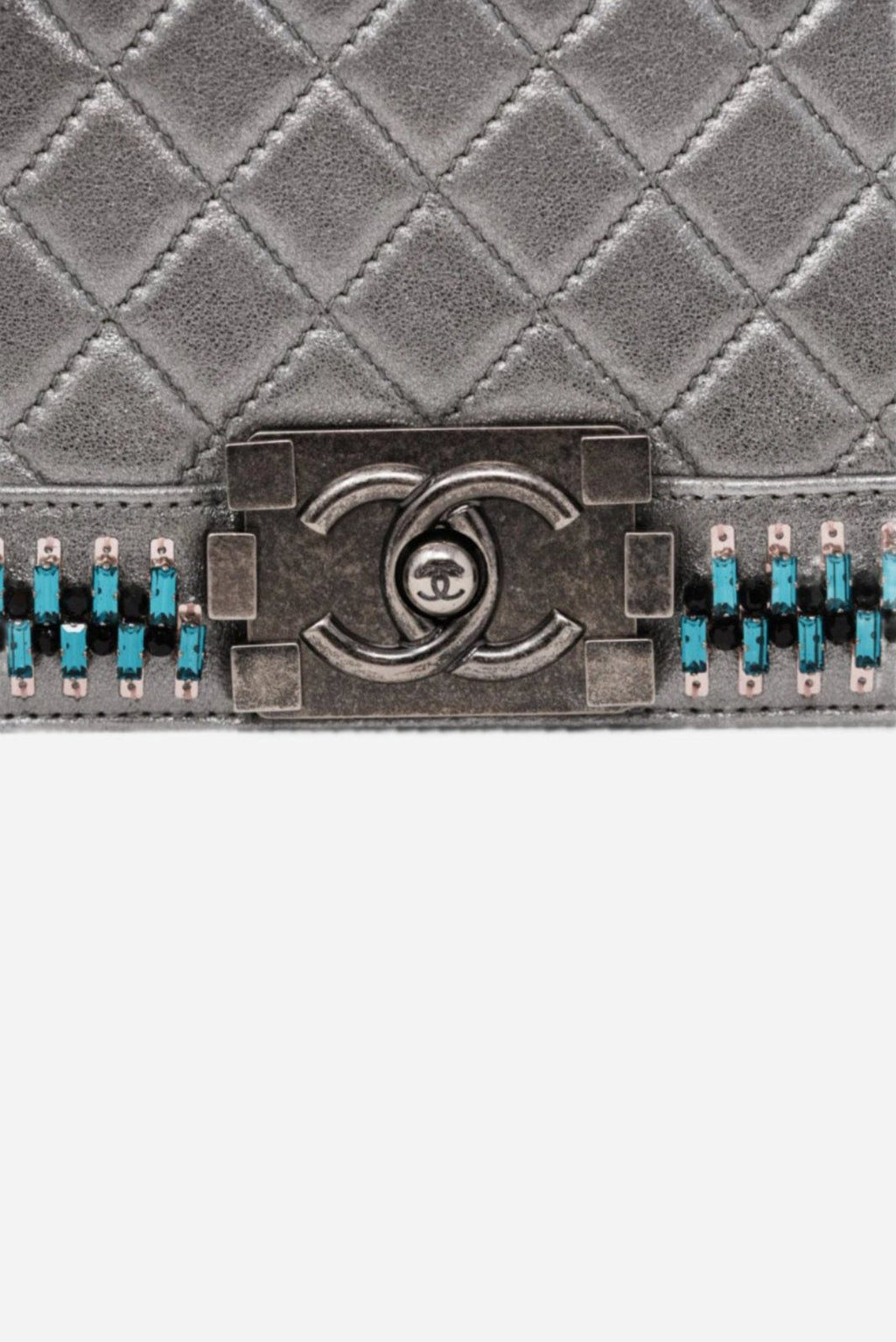 Pre-Owned Chanel Metallic Lambskin Medium Boy Flap 2014-2015