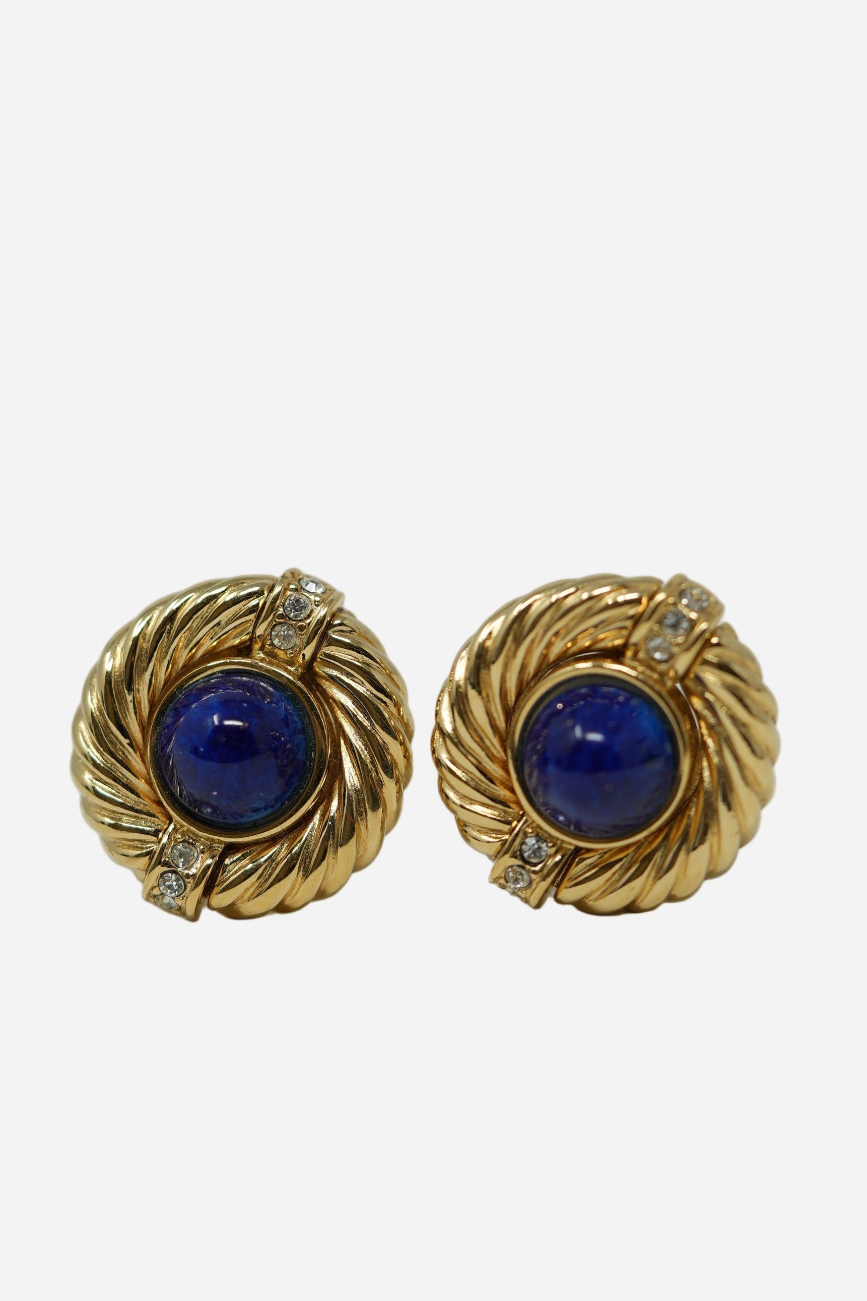 Givenchy Vintage Round Rhinestone Earrings