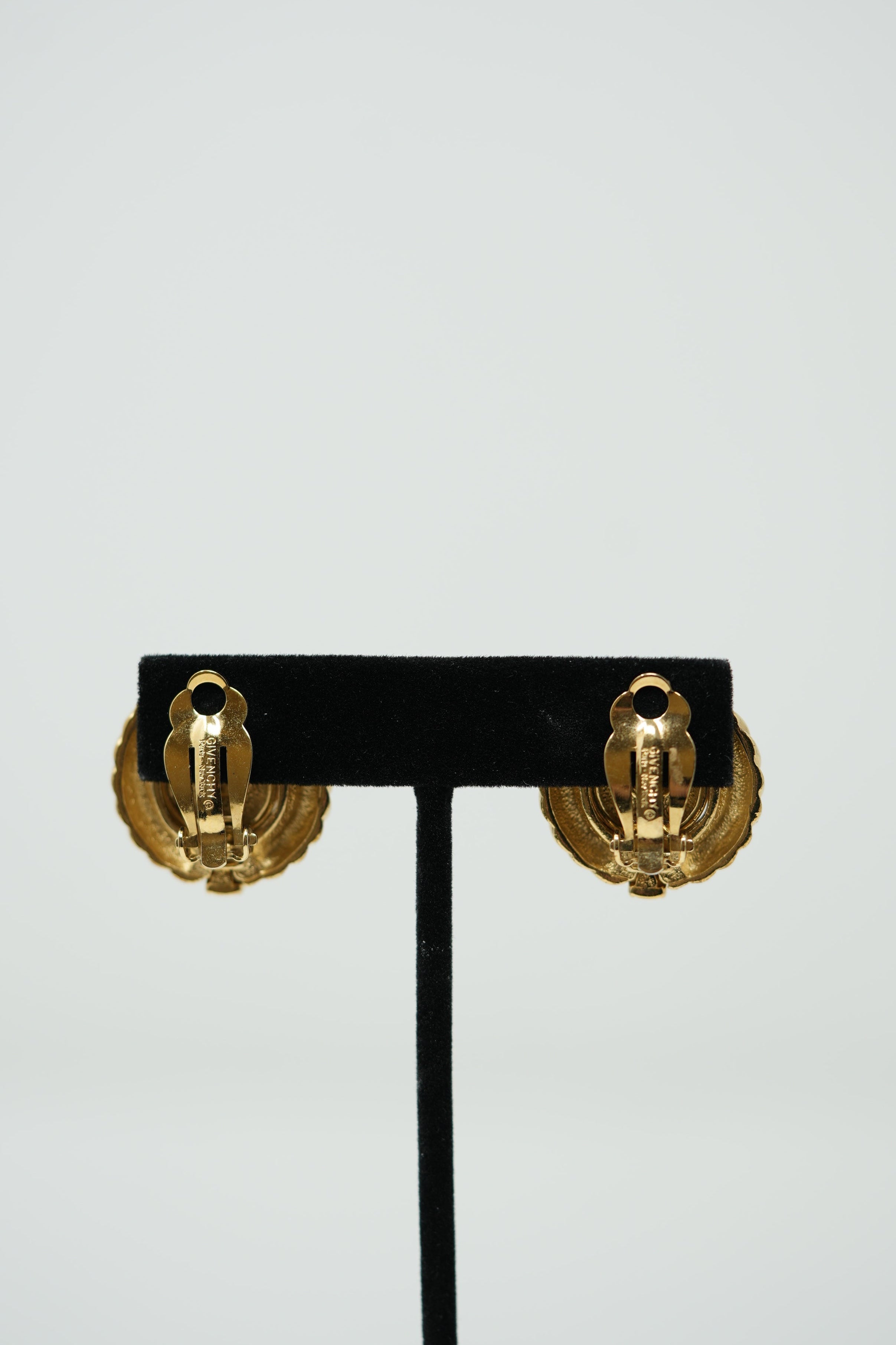 Givenchy Vintage Round Rhinestone Earrings