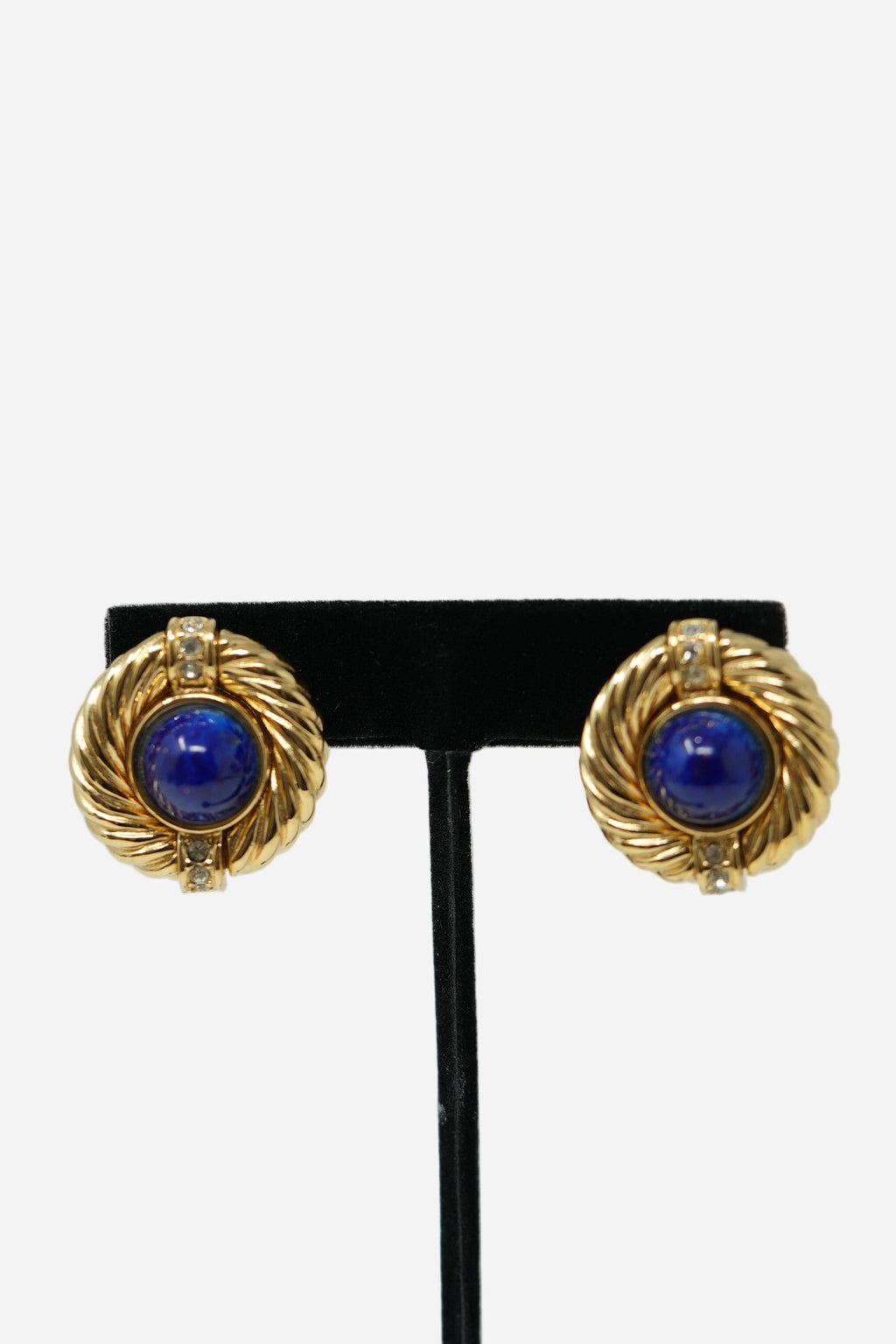 Givenchy Vintage Round Rhinestone Earrings