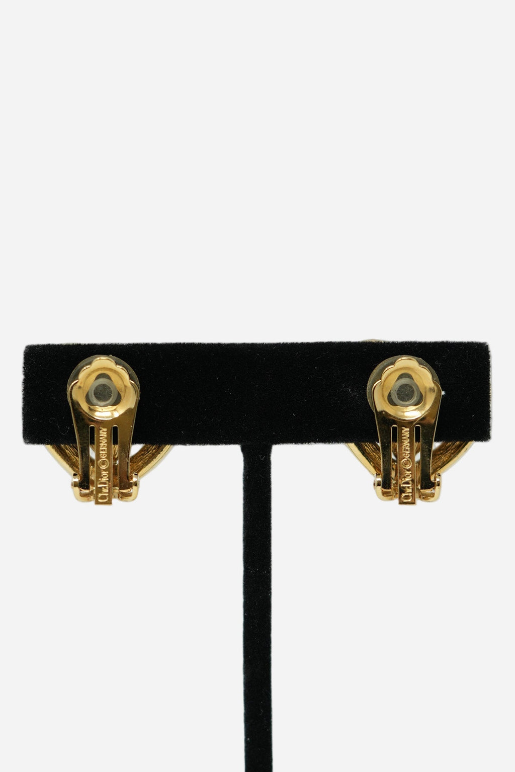Dior Heart Rhinestone Earrings Clip-on