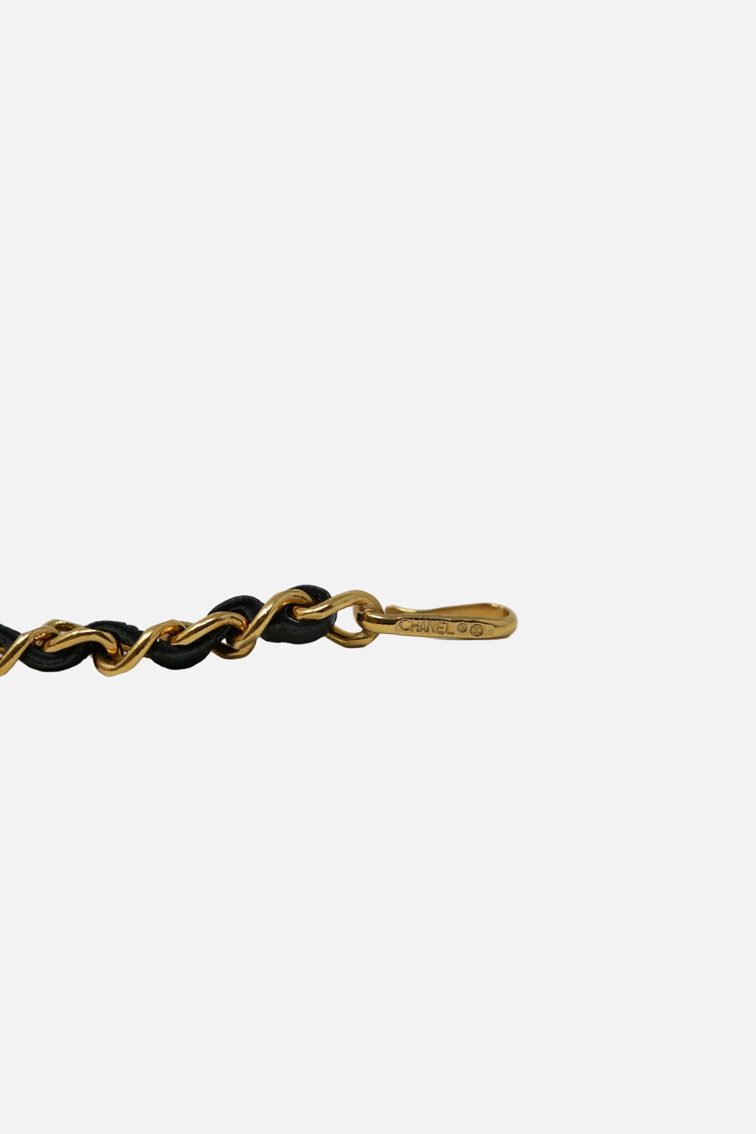 Pre-owned Chanel 90's Leather/Chain Belt