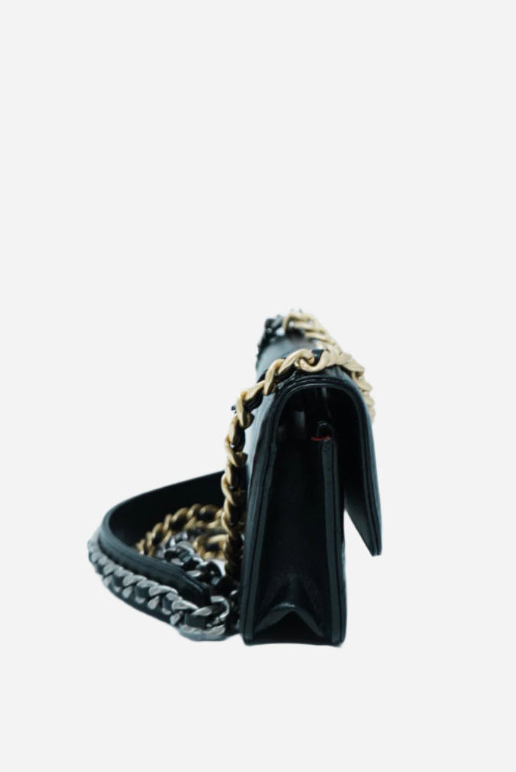 Pre-Owned Chanel 19 Black Lambskin Clutch with Chain