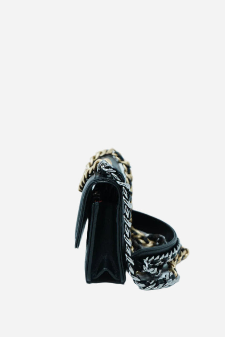 Pre-Owned Chanel 19 Black Lambskin Clutch with Chain