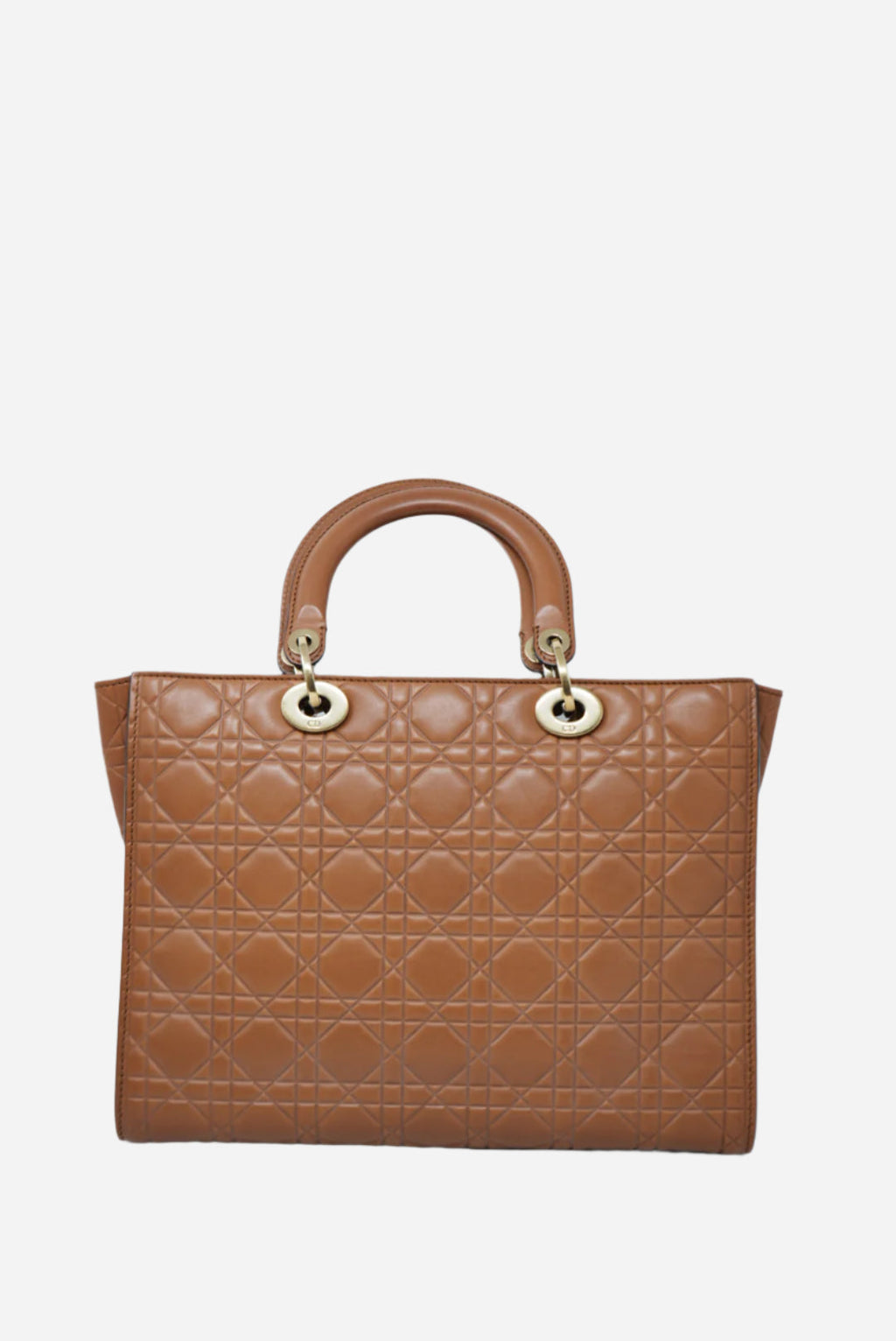 Dior 2017 Brown Calfskin Lady Dior Large Supple Bag