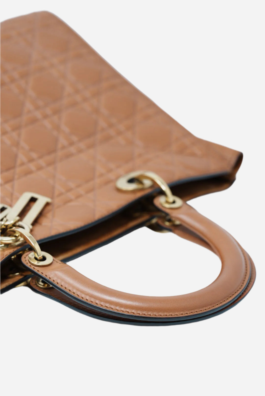 Dior 2017 Brown Calfskin Lady Dior Large Supple Bag