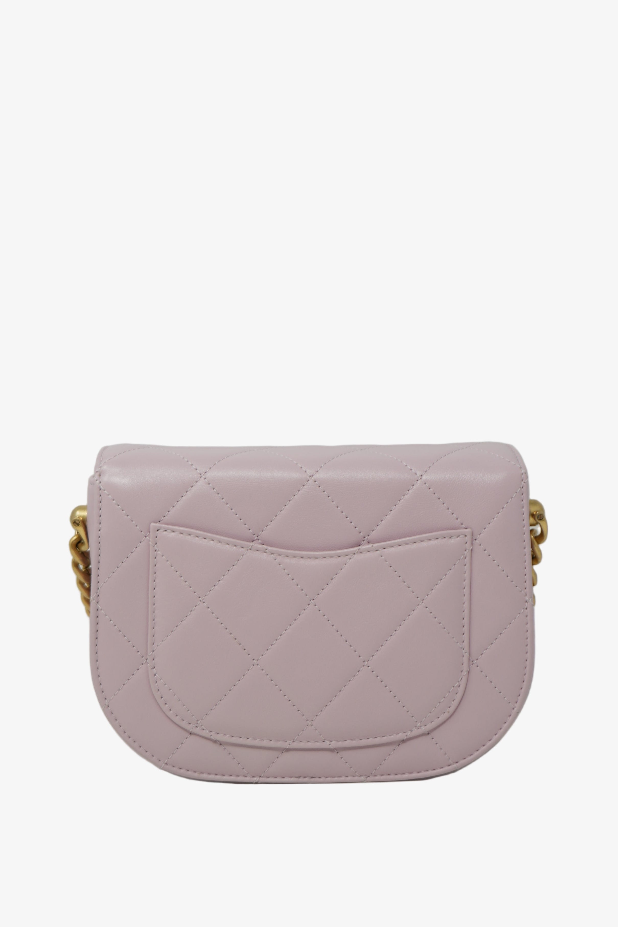 Pre-owned Chanel 2021 Pink Calfskin Round Messenger Bag
