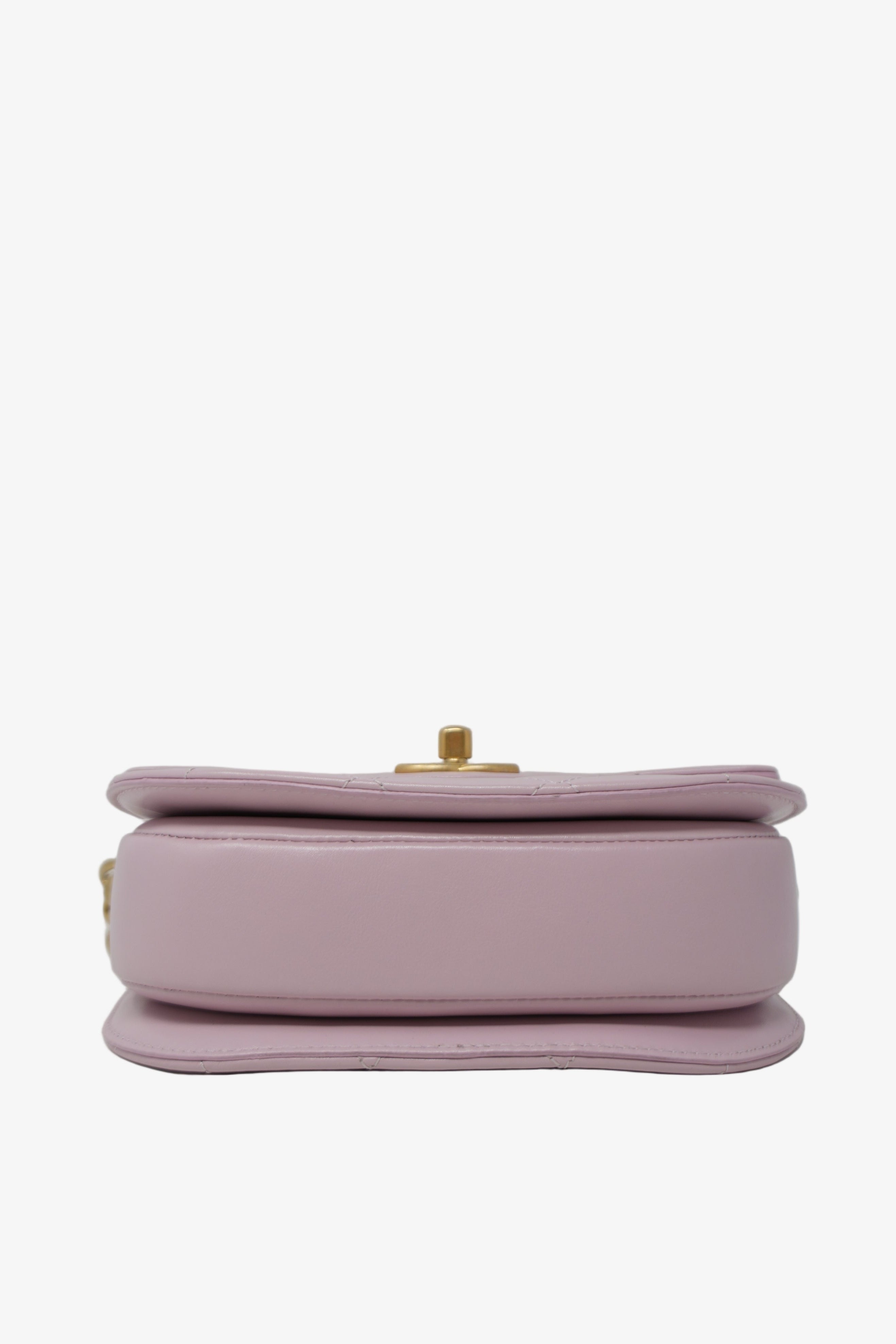Pre-owned Chanel 2021 Pink Calfskin Round Messenger Bag
