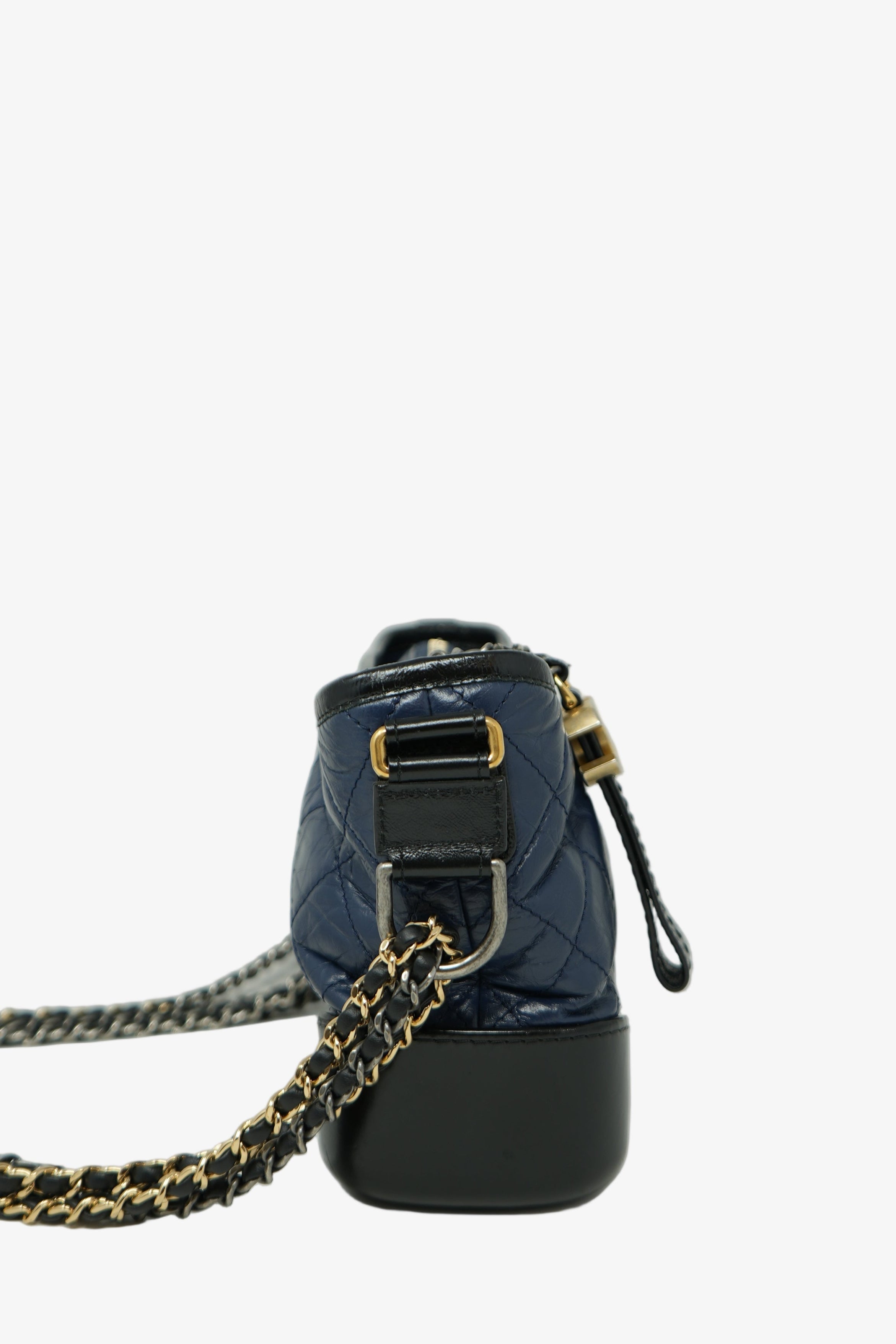 Pre-owned Chanel 2017 Small Navy/Black Gabrielle Hobo Bag