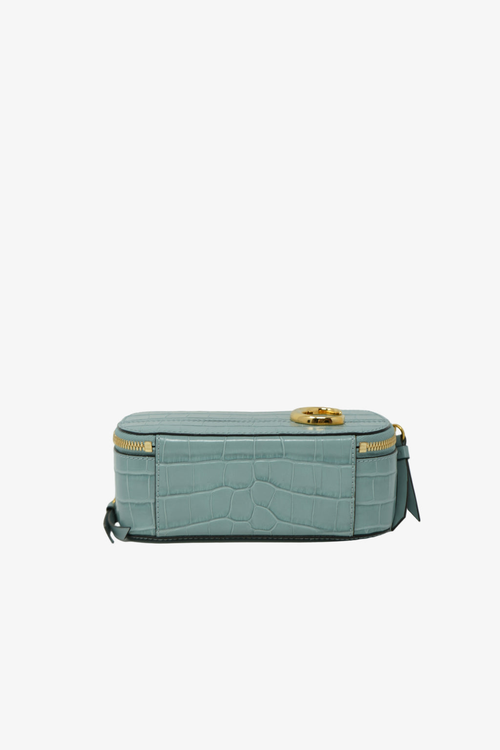 Chloé Blue Leather Crocodile-Embossed Vanity Bag