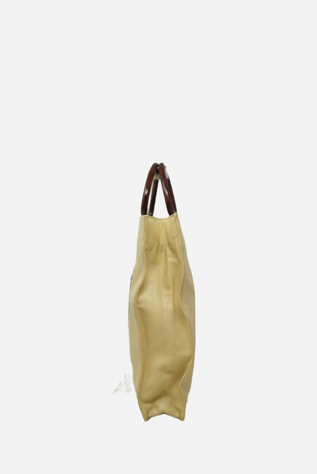 Pre-Owned Chanel 2000-2002 Beige Wood Handle Handbag