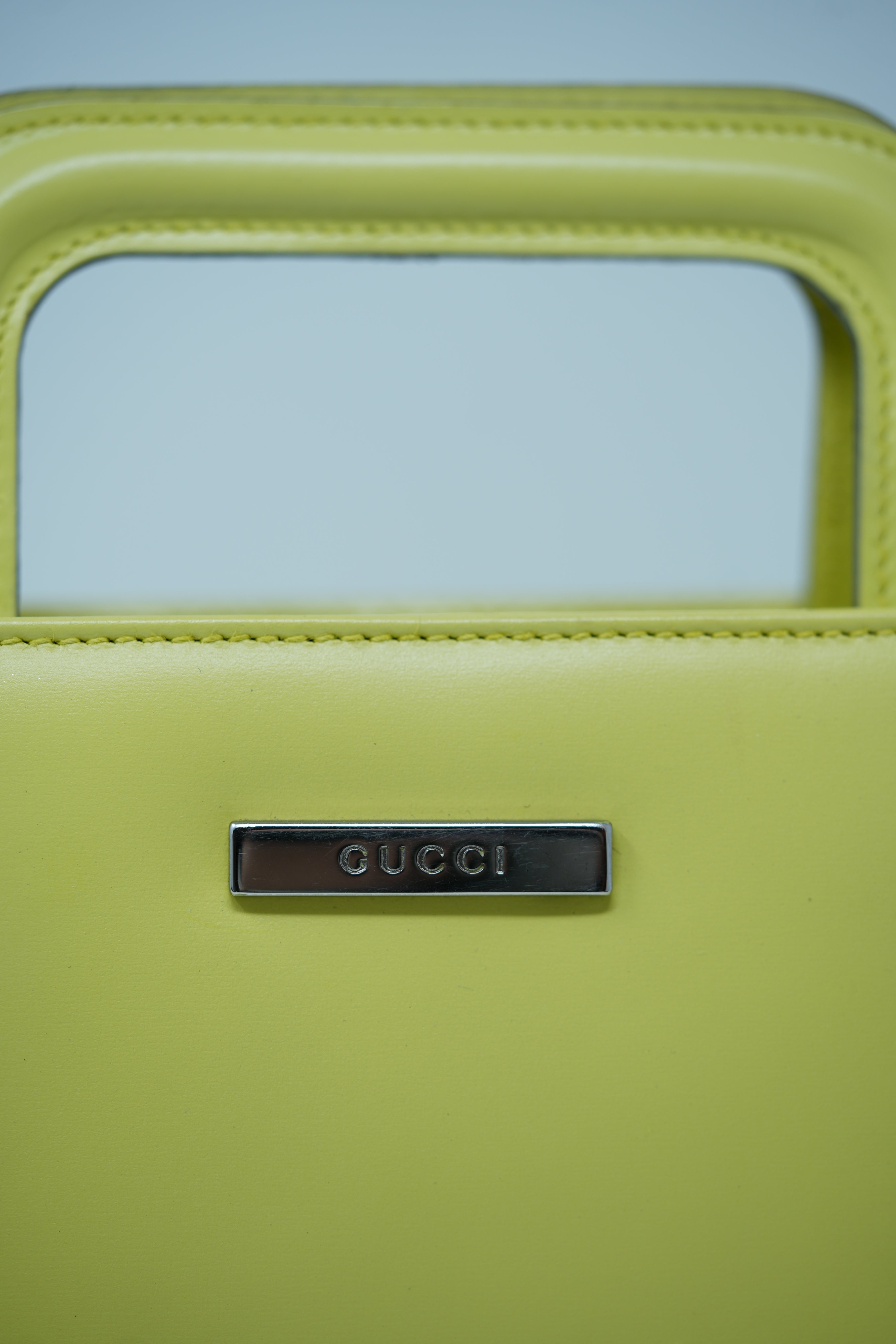 Gucci Yellow Leather Top Handle Bag