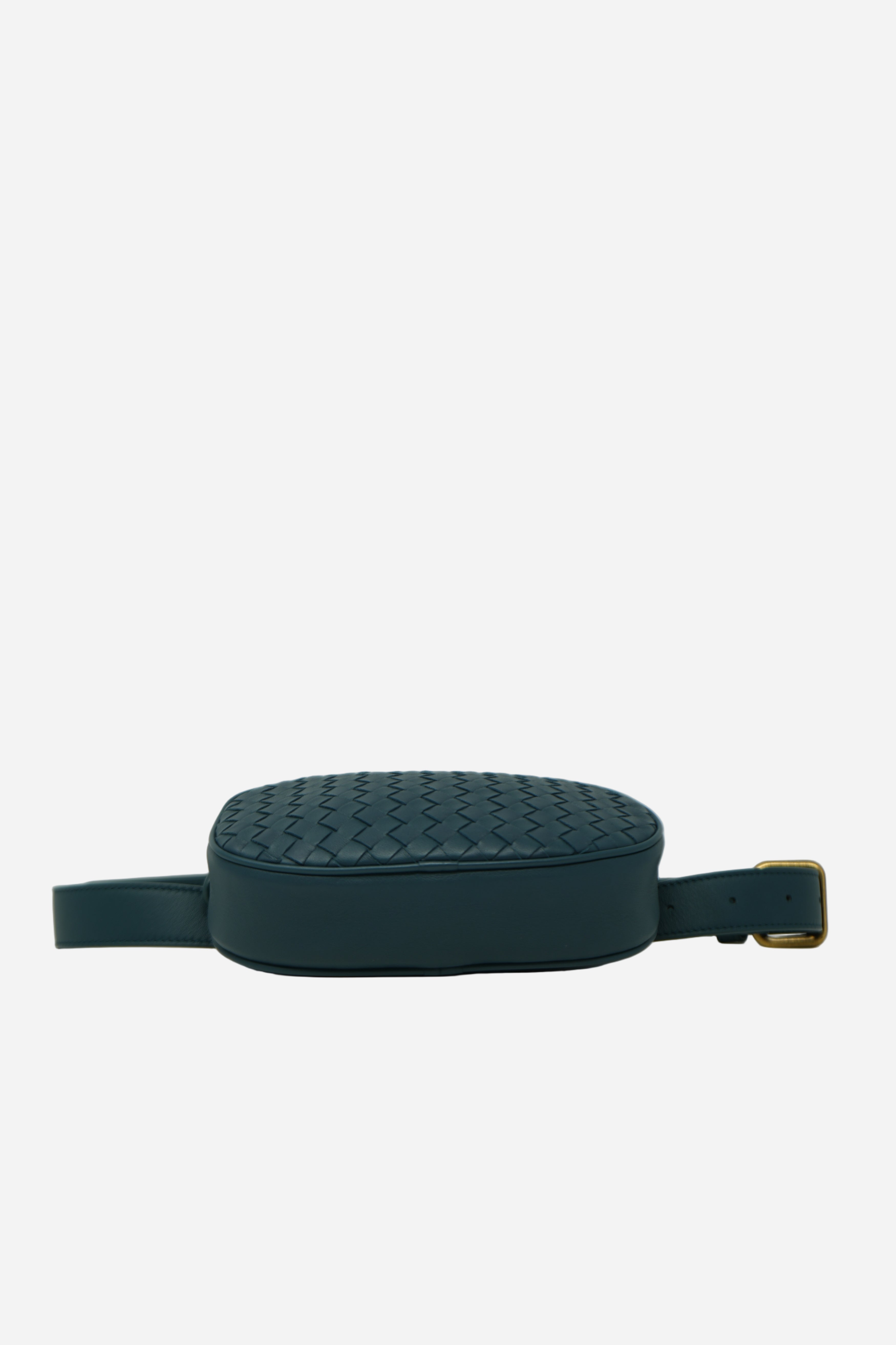 Bottega Veneta Blue Leather Small Intrecciato Belt Bag