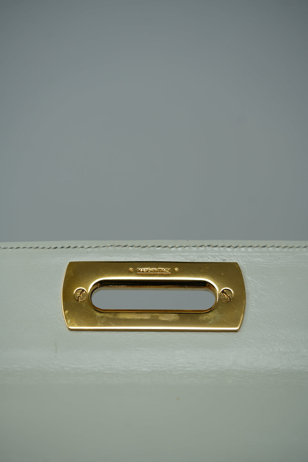 Salvatore Ferragamo White Lizard Top Handle Bag