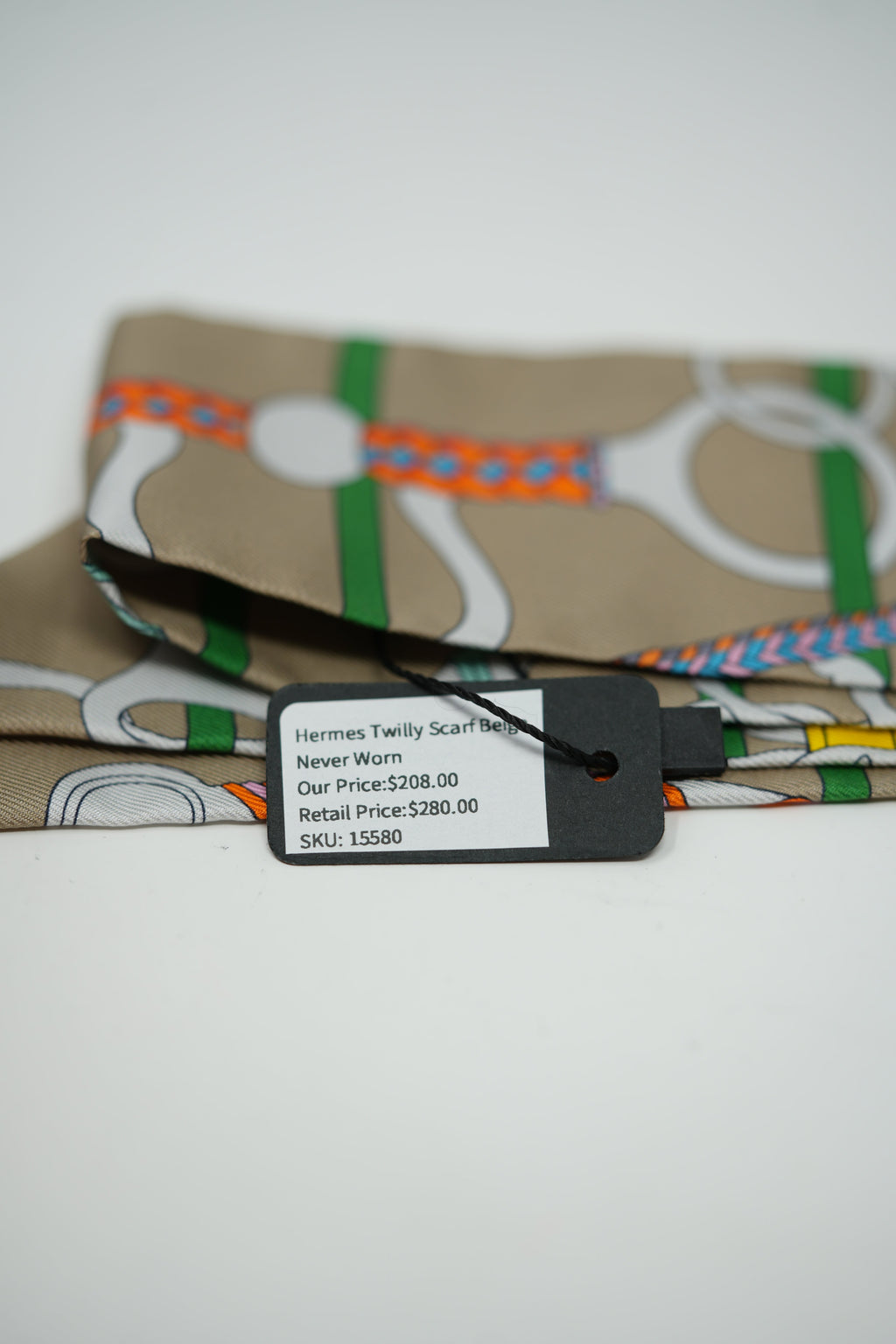 Hermes Twilly Scarf Beige